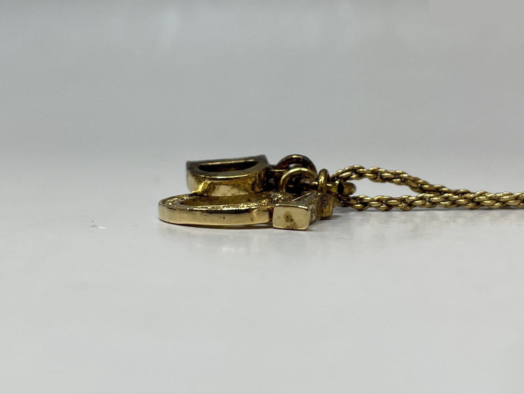 CD logo necklace gold D. I. O. R charm total length 44cm — view 5