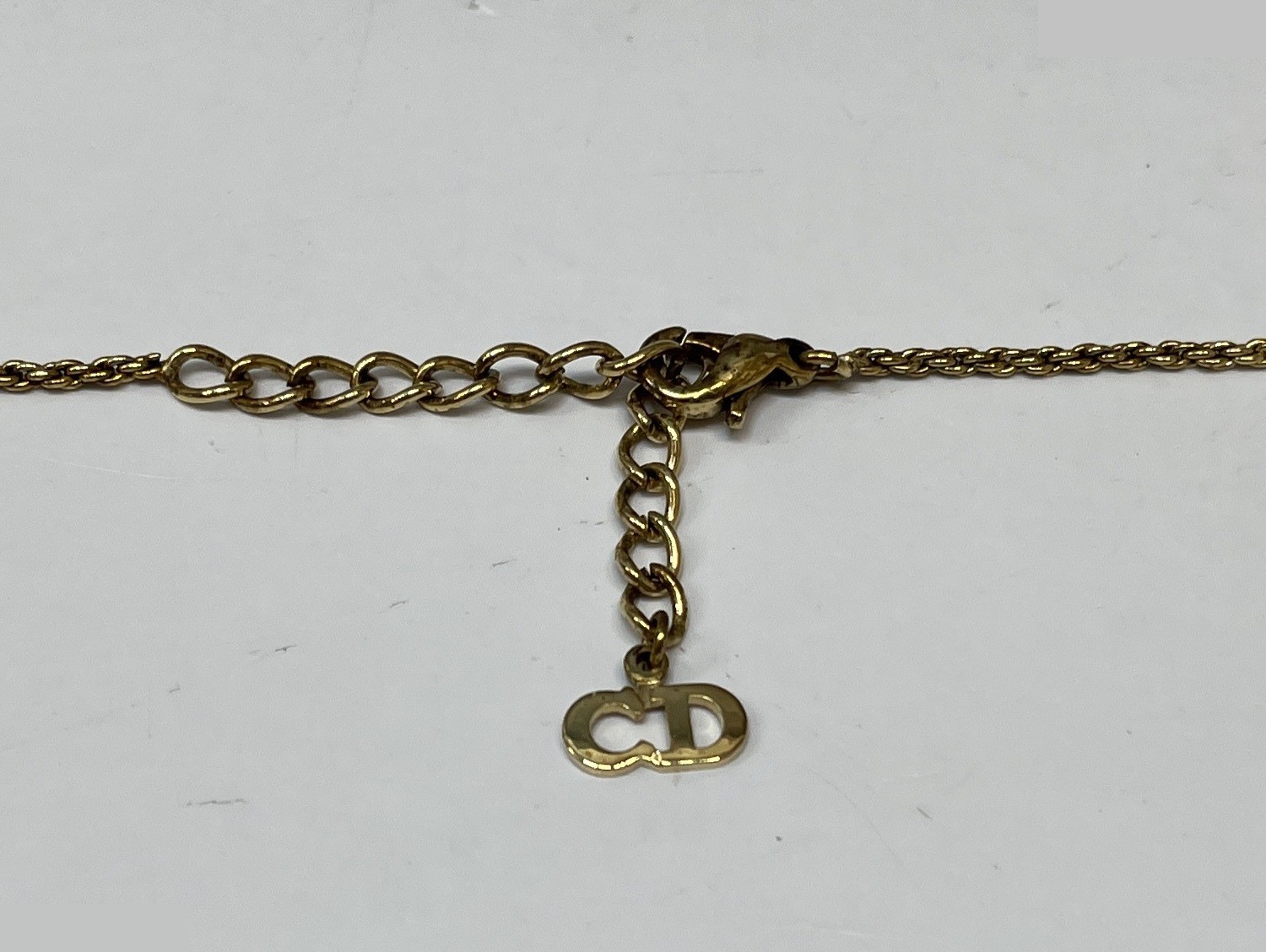 CD logo necklace gold D. I. O. R charm total length 44cm — view 8