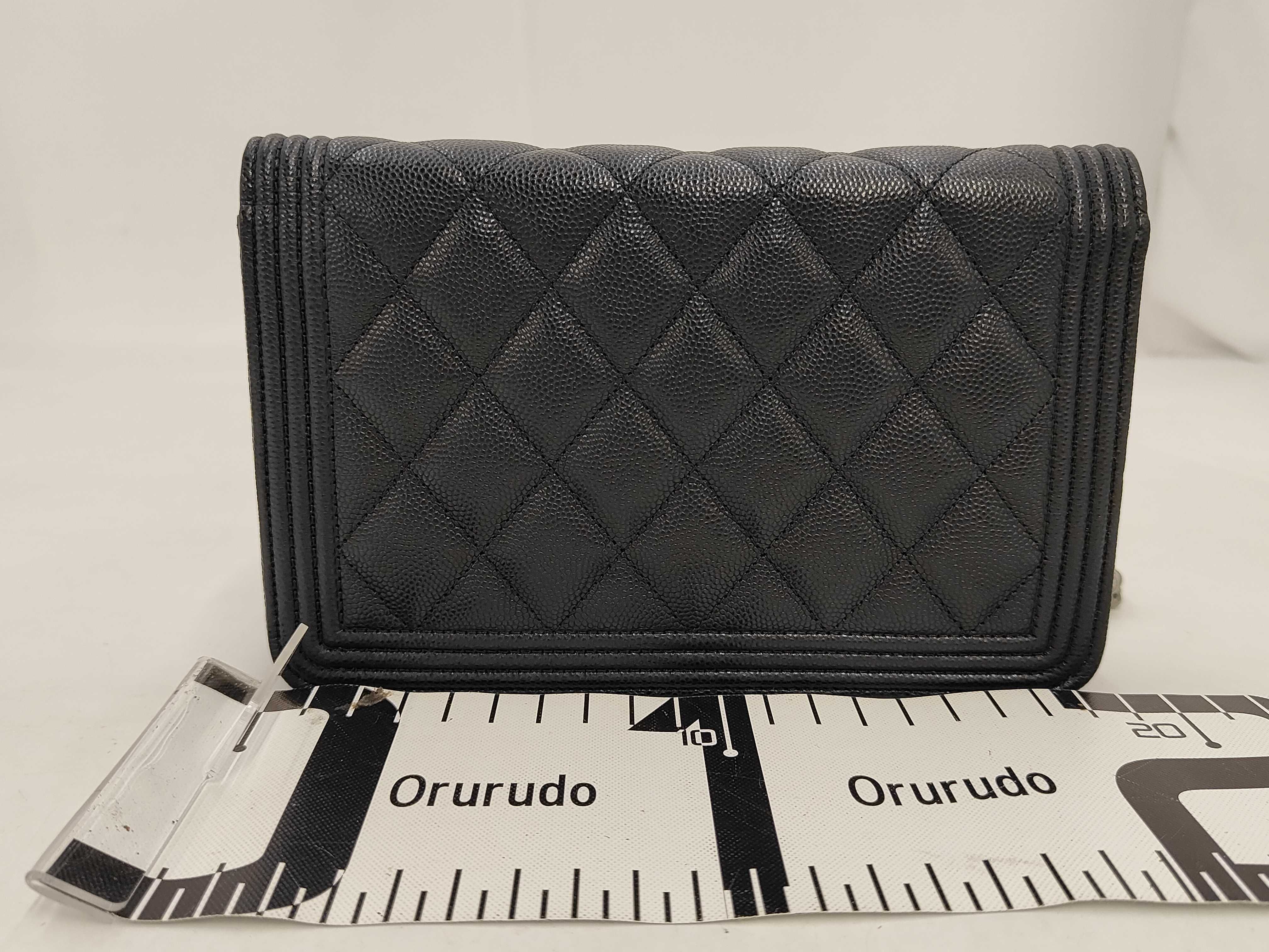 Boy Chanel Caviar Skin Black Chain Shoulder Bag — view 2