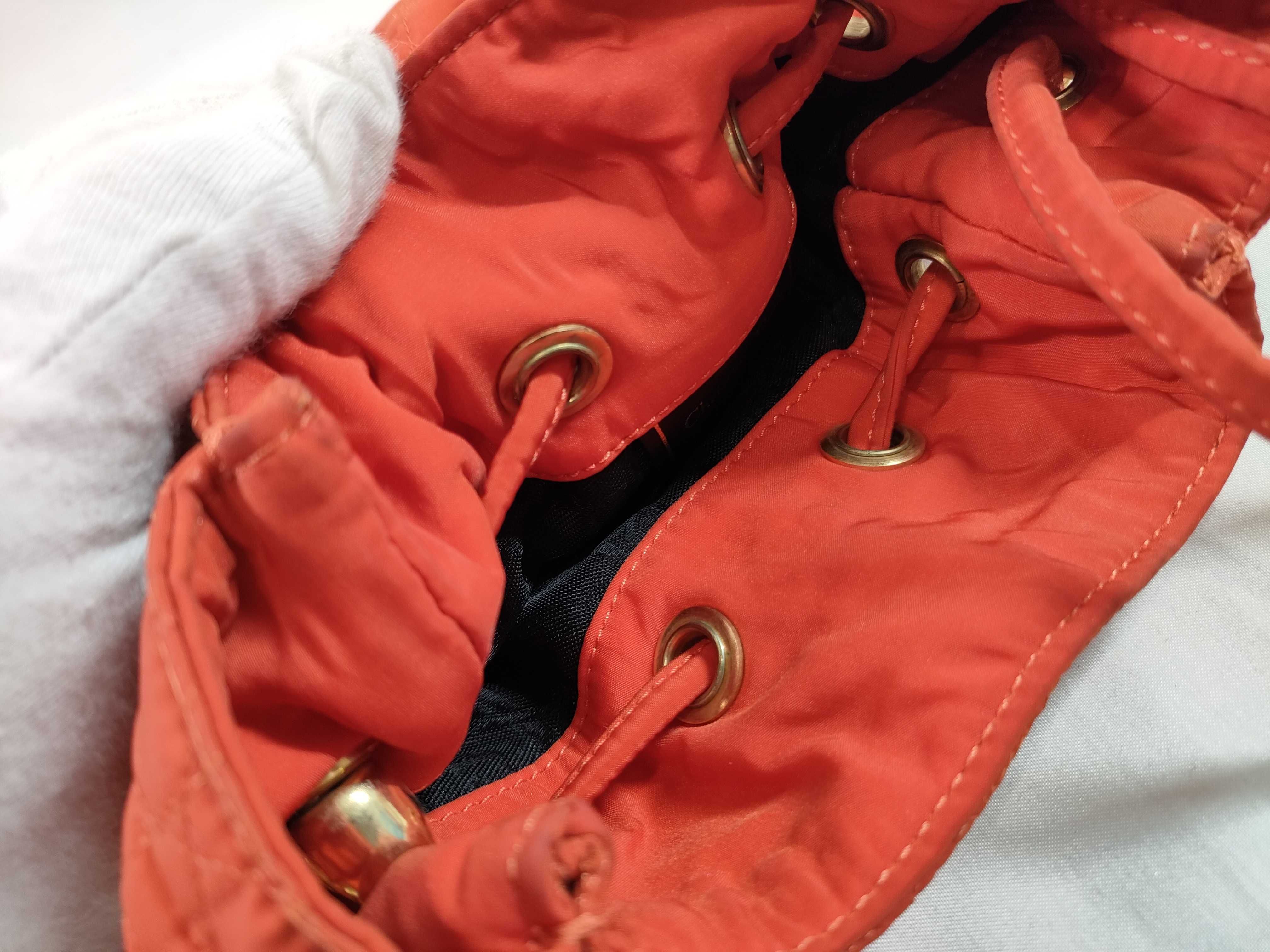 Cannage Quilted Drawstring Pouch with CD Charm, Orange, Other Accessories — view 14