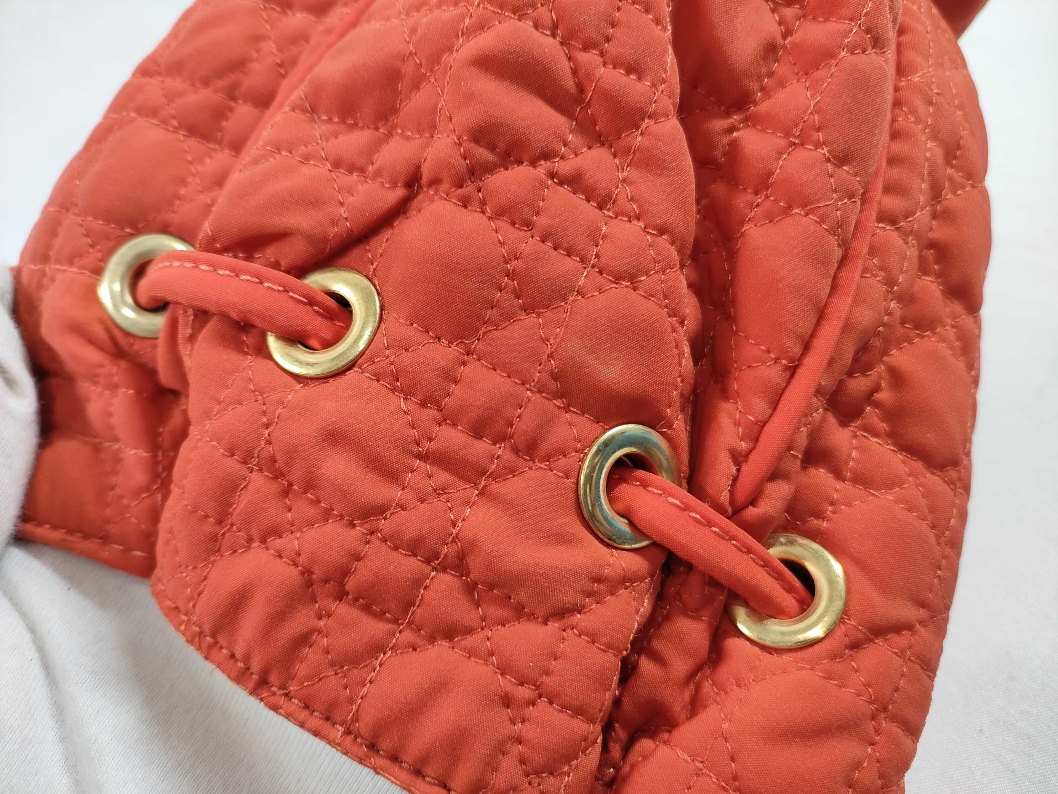 Cannage Quilted Drawstring Pouch with CD Charm, Orange, Other Accessories — view 9