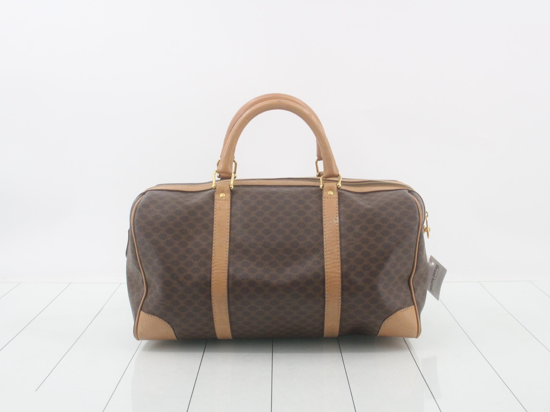 Leather Macadam Boston Bag, Brown/Beige — view 2