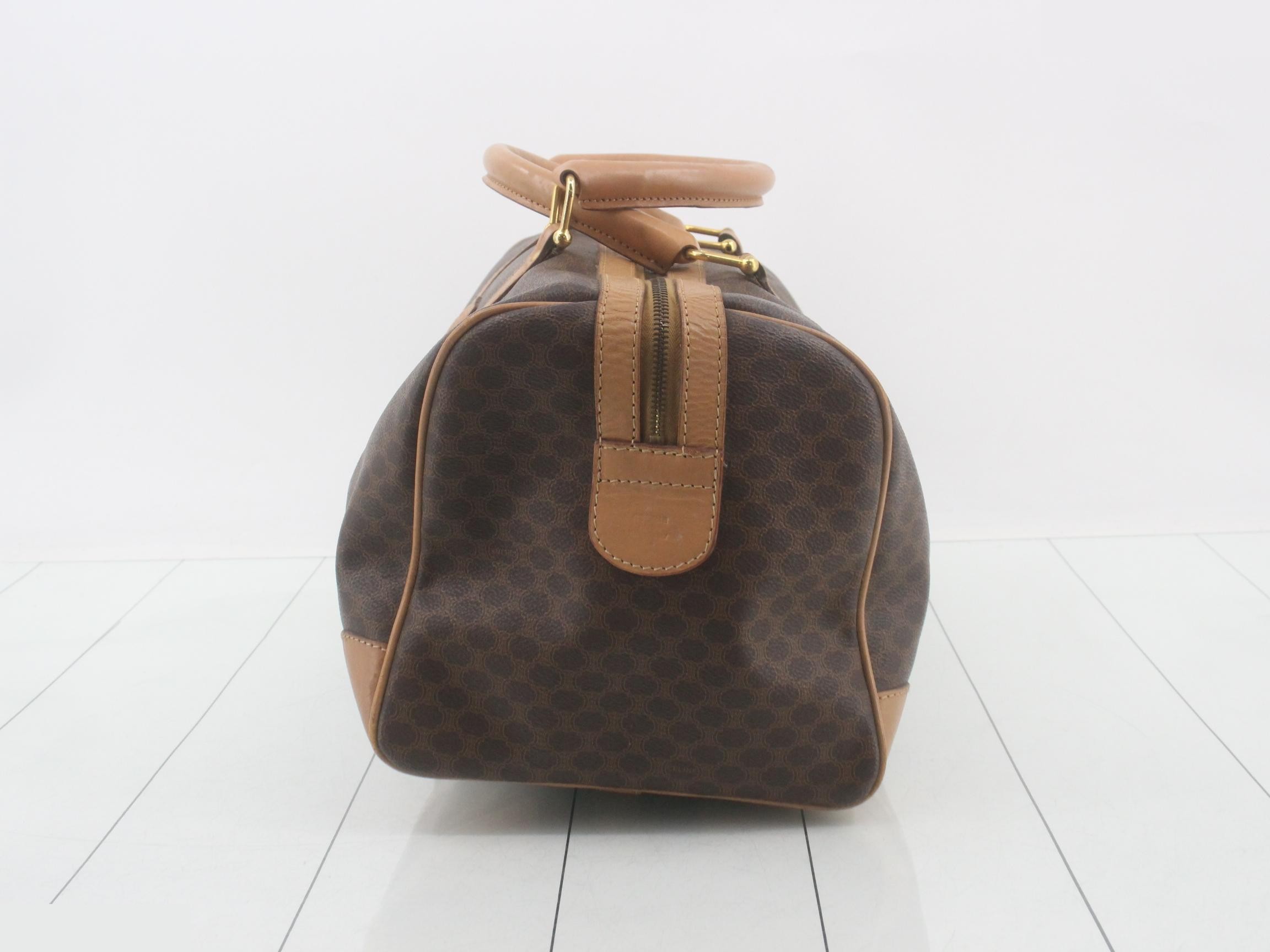 Leather Macadam Boston Bag, Brown/Beige — view 3