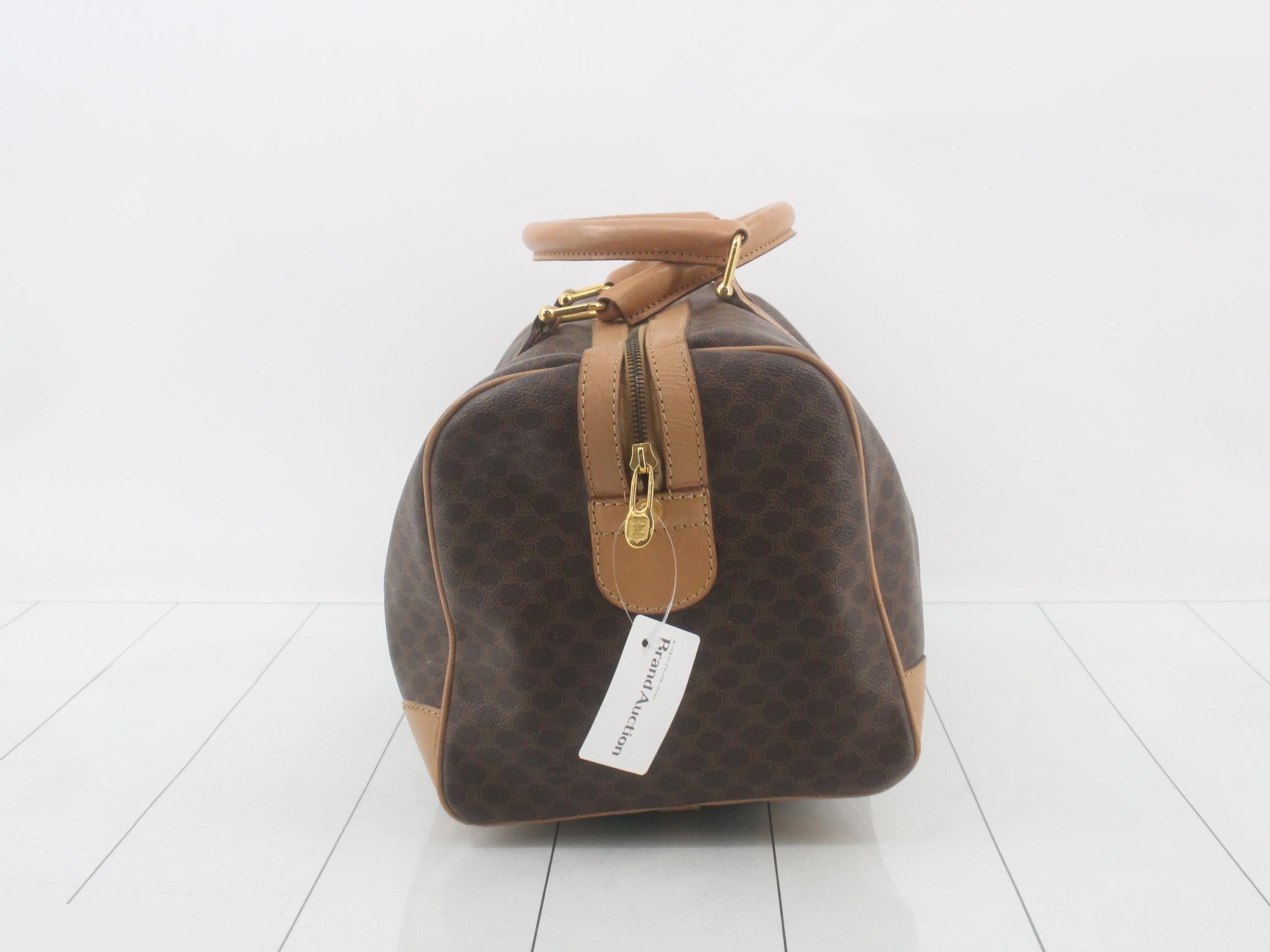Leather Macadam Boston Bag, Brown/Beige — view 4