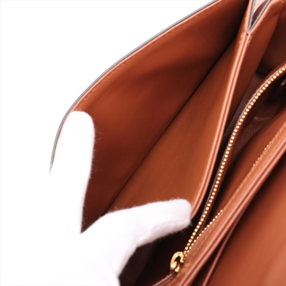Triomphe Teen PVC x Leather Shoulder Bag, Brown — view 7