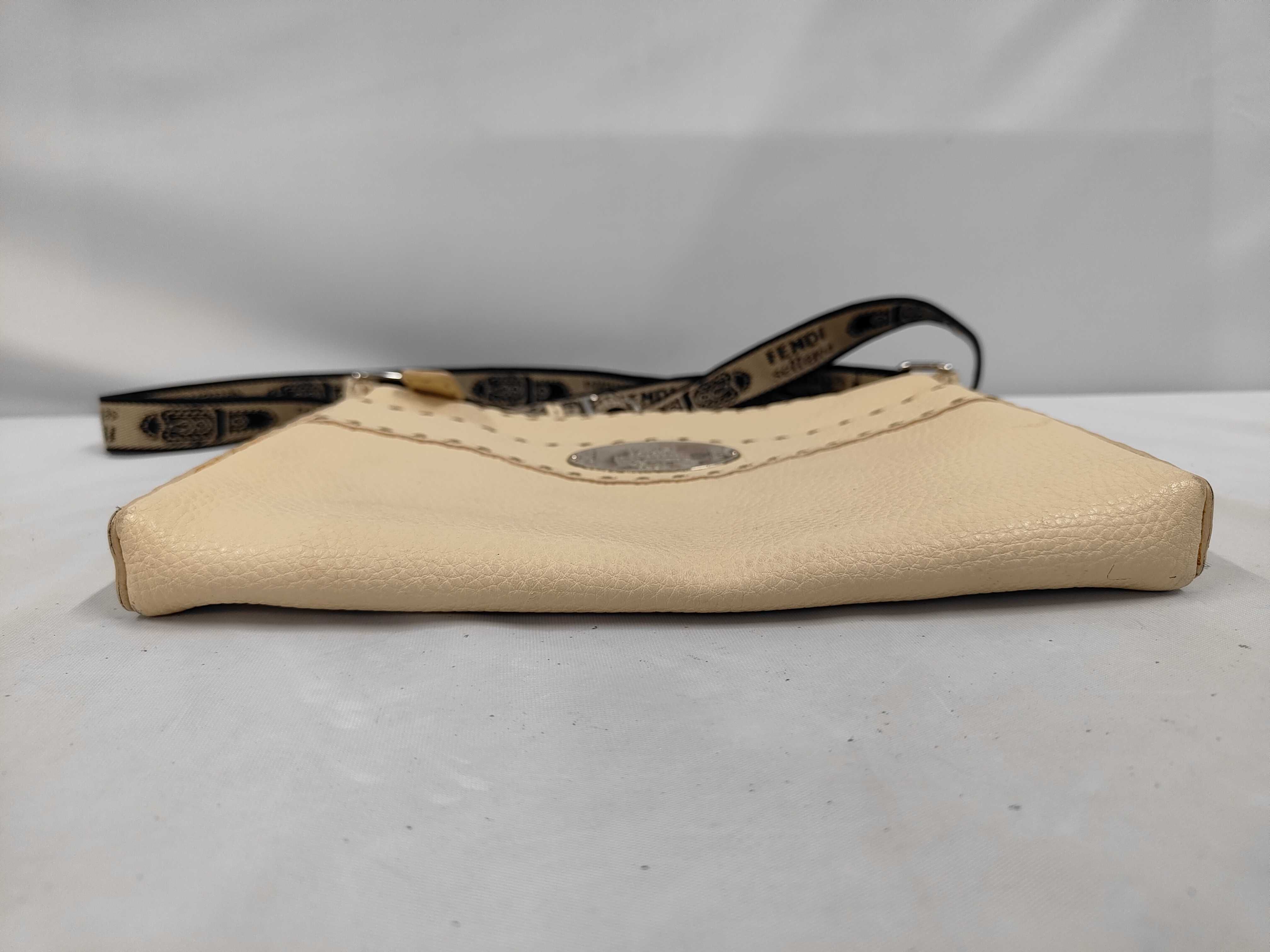Leather Selleria Shoulder Bag, Ivory — view 3