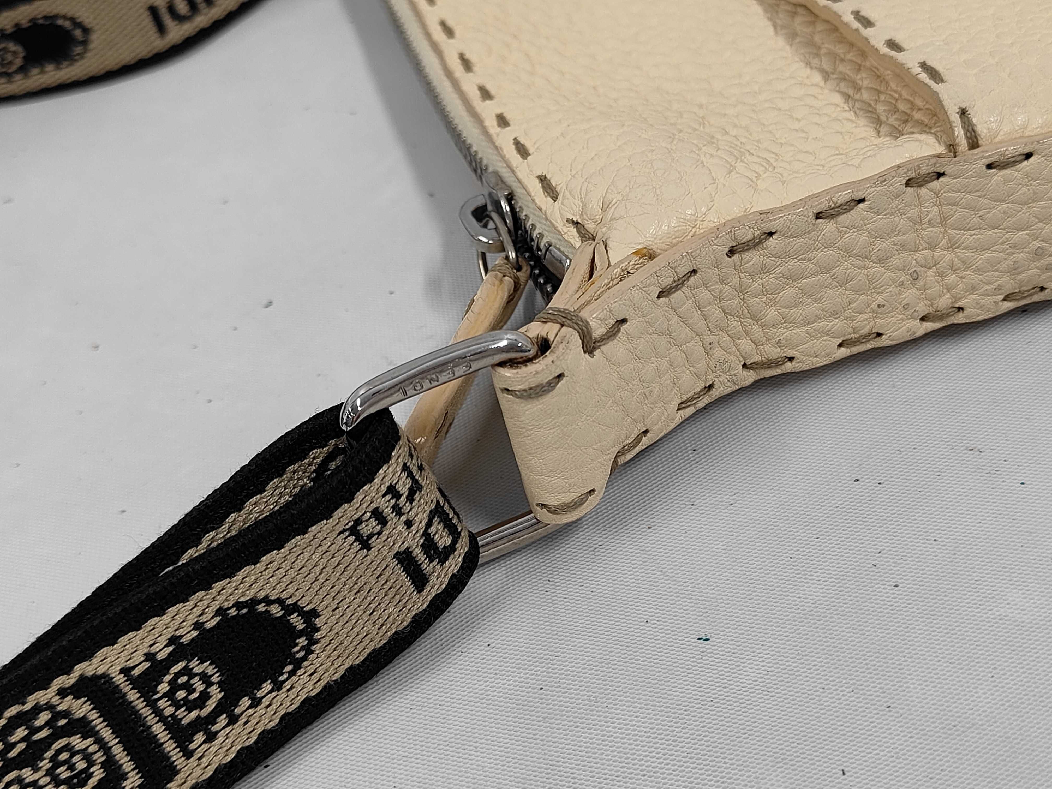 Leather Selleria Shoulder Bag, Ivory — view 6