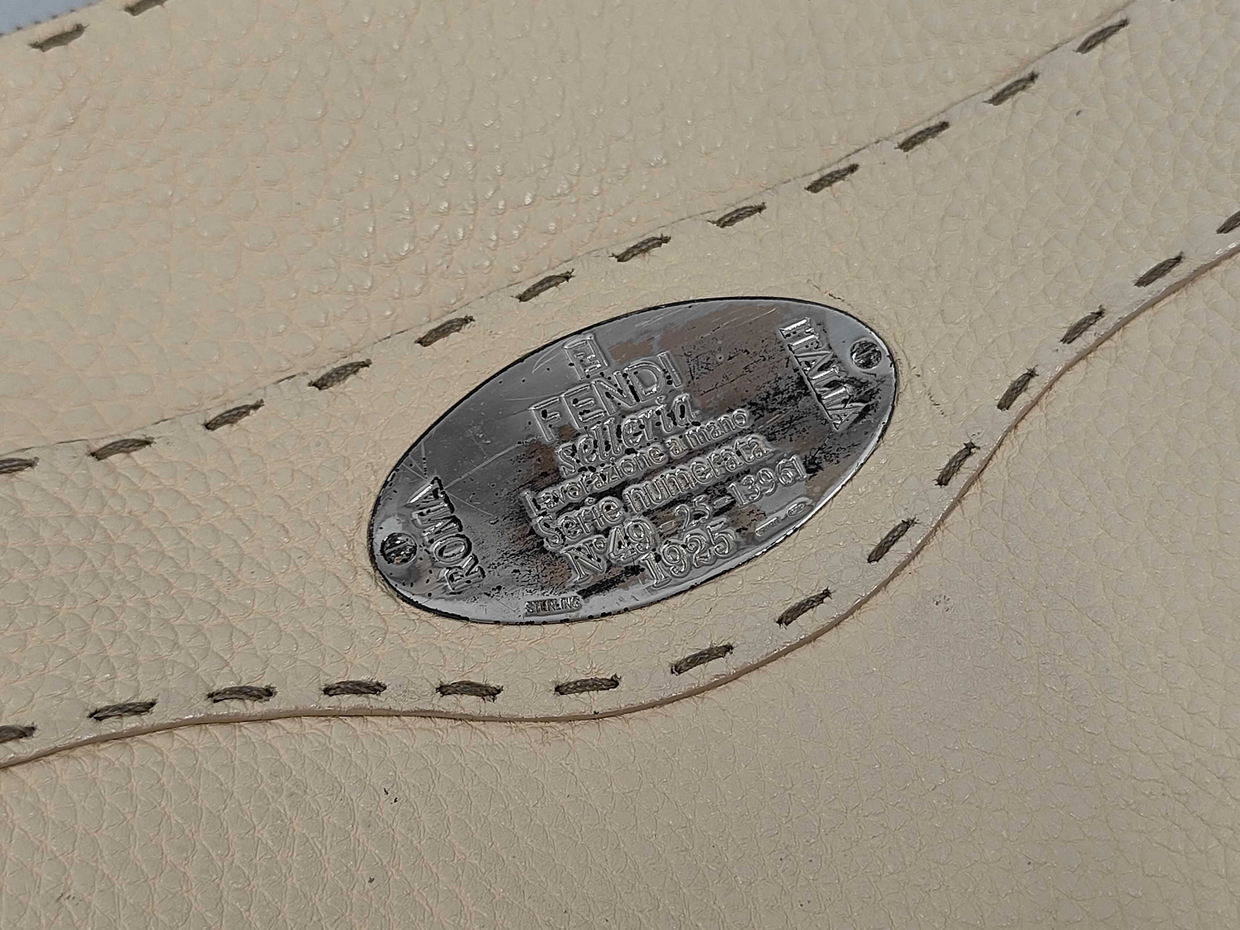 Leather Selleria Shoulder Bag, Ivory — view 7