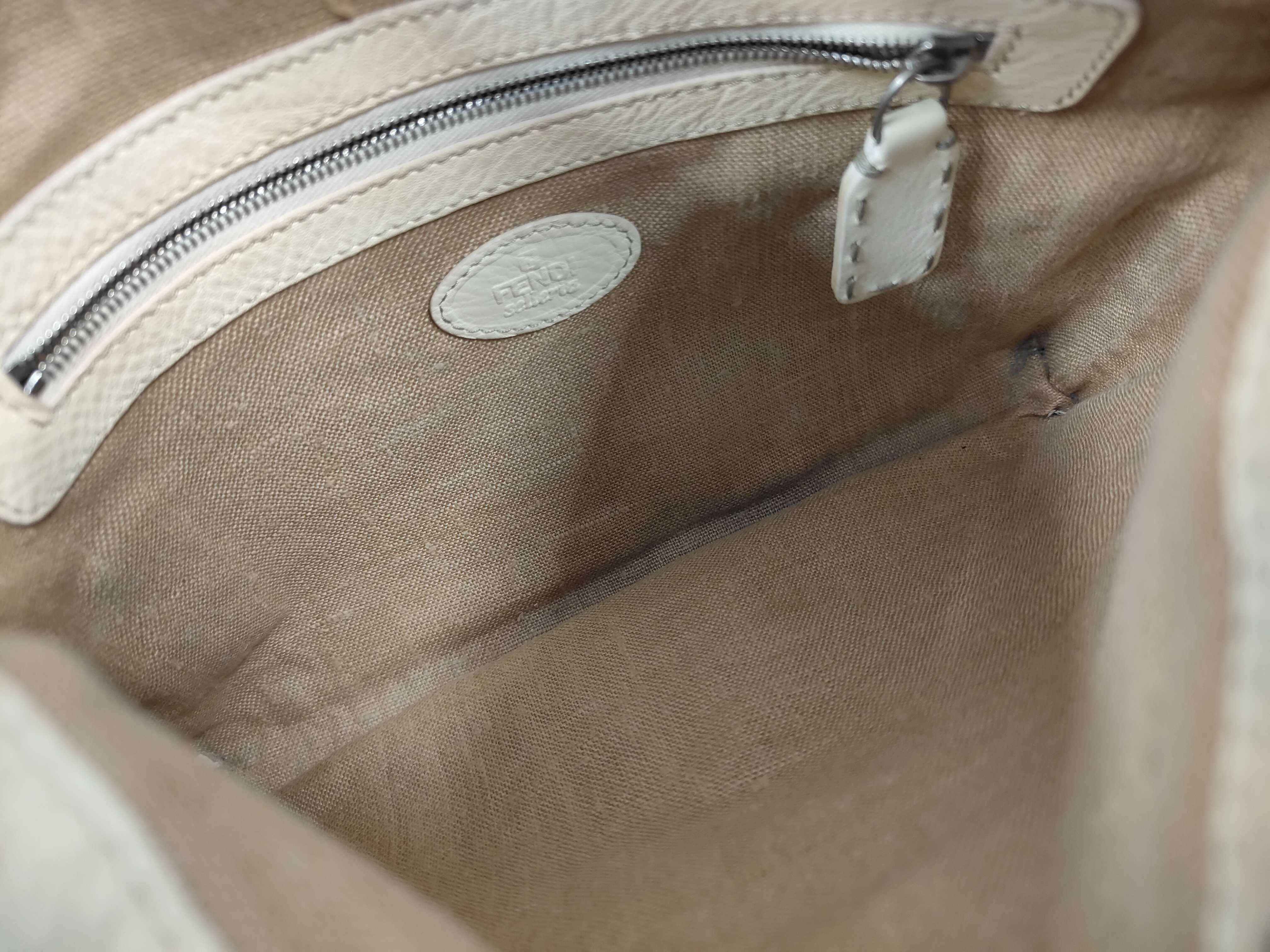 Leather Selleria Shoulder Bag, Ivory — view 8