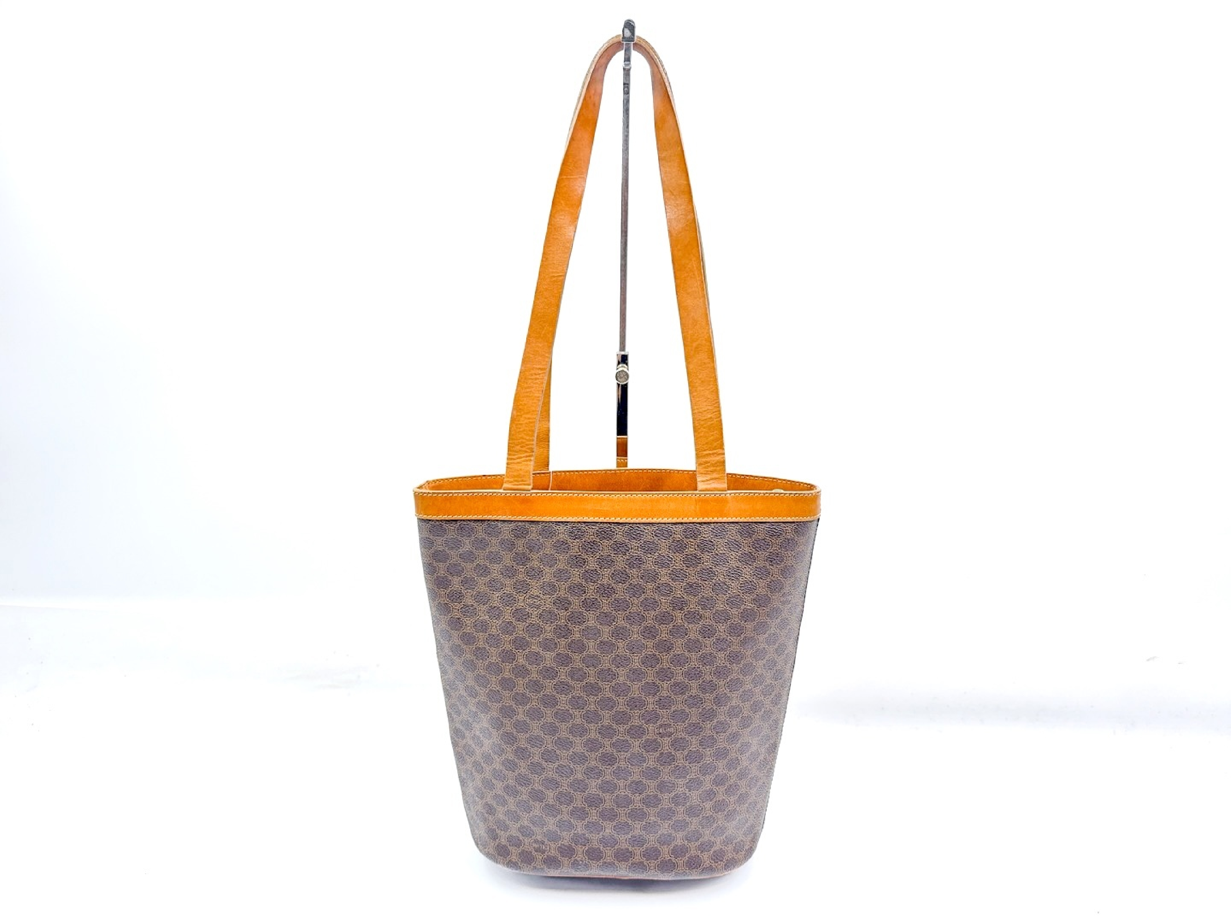 Macadam pattern leather tote bag with gold hardware — view 2