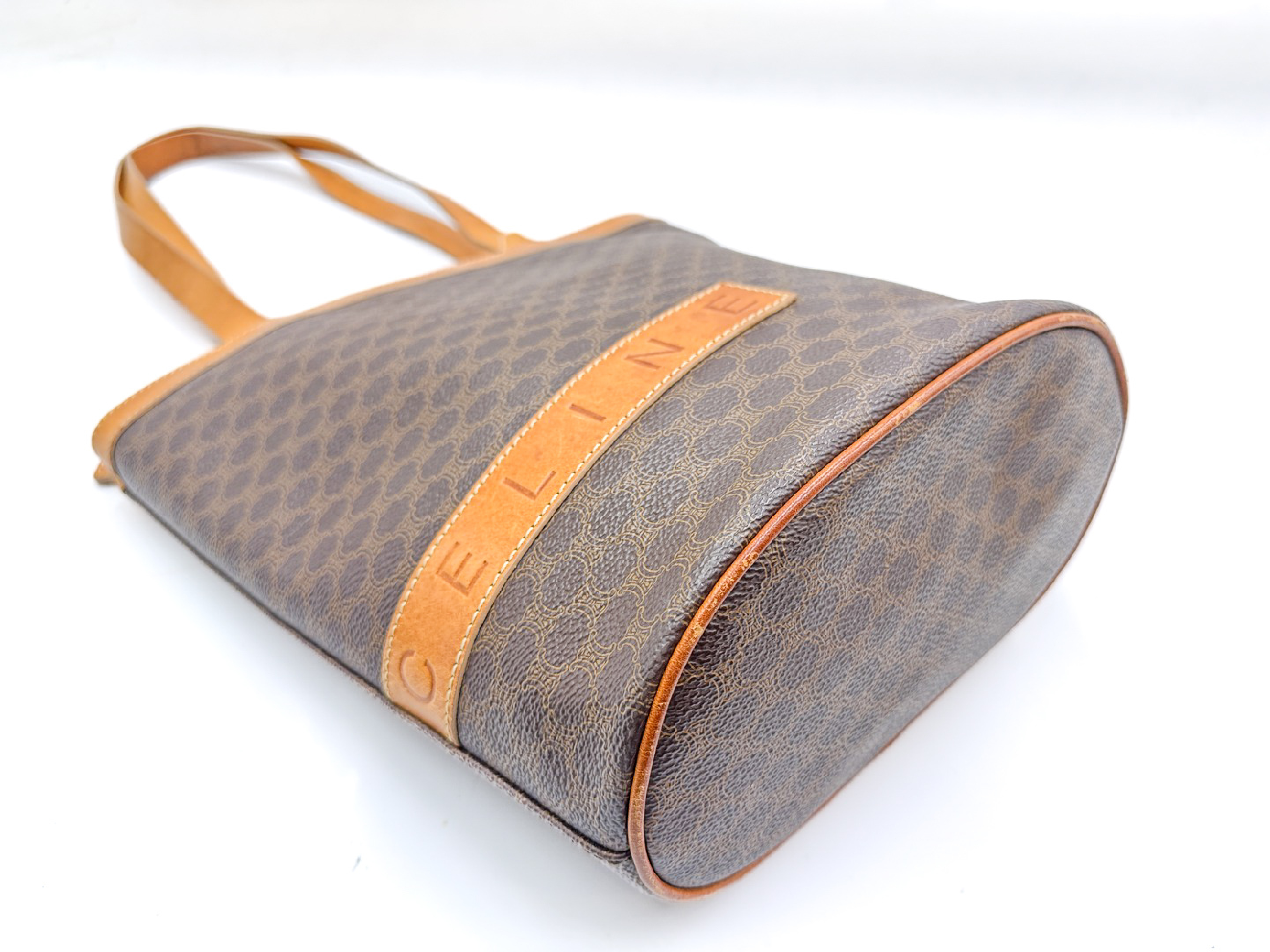 Macadam pattern leather tote bag with gold hardware — view 6