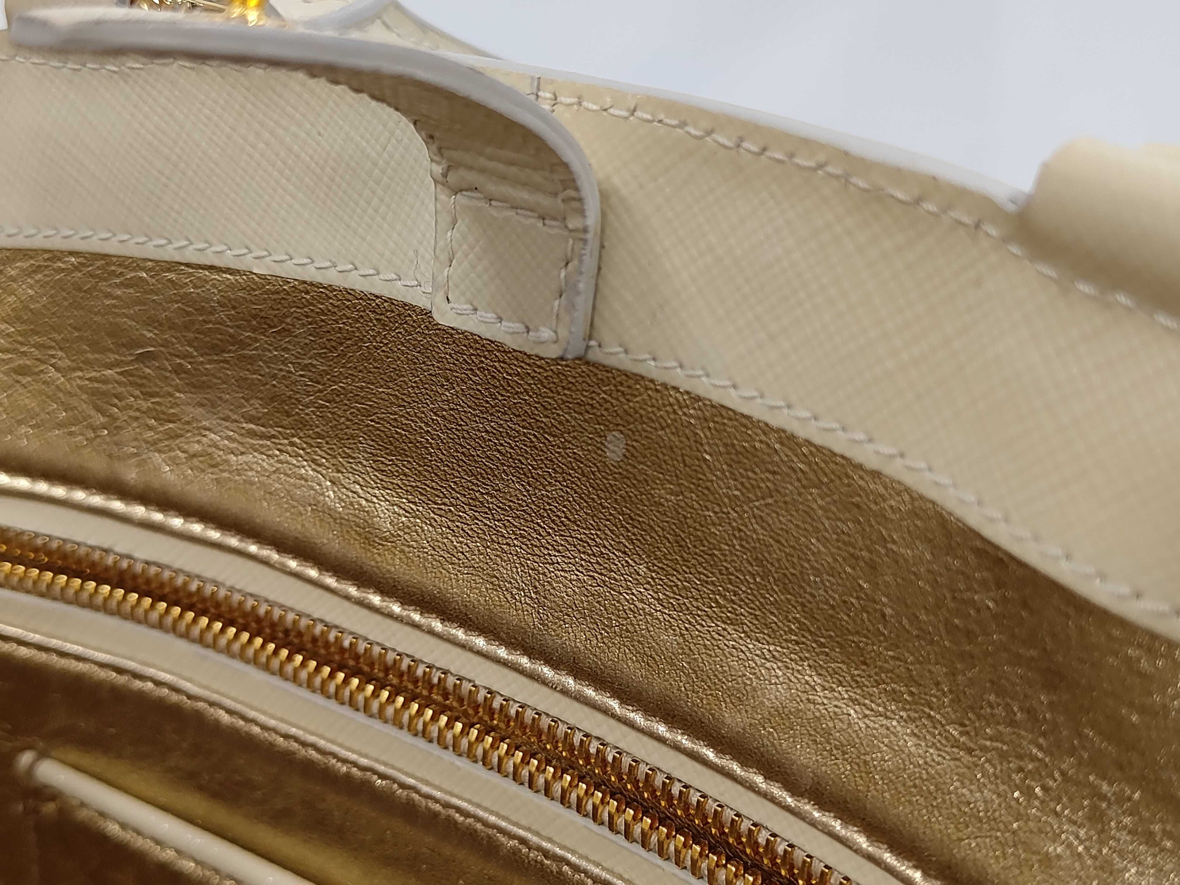 Saffiano Studded Vernice Tote Bag (2-Way, Ivory) - Handbag — view 9