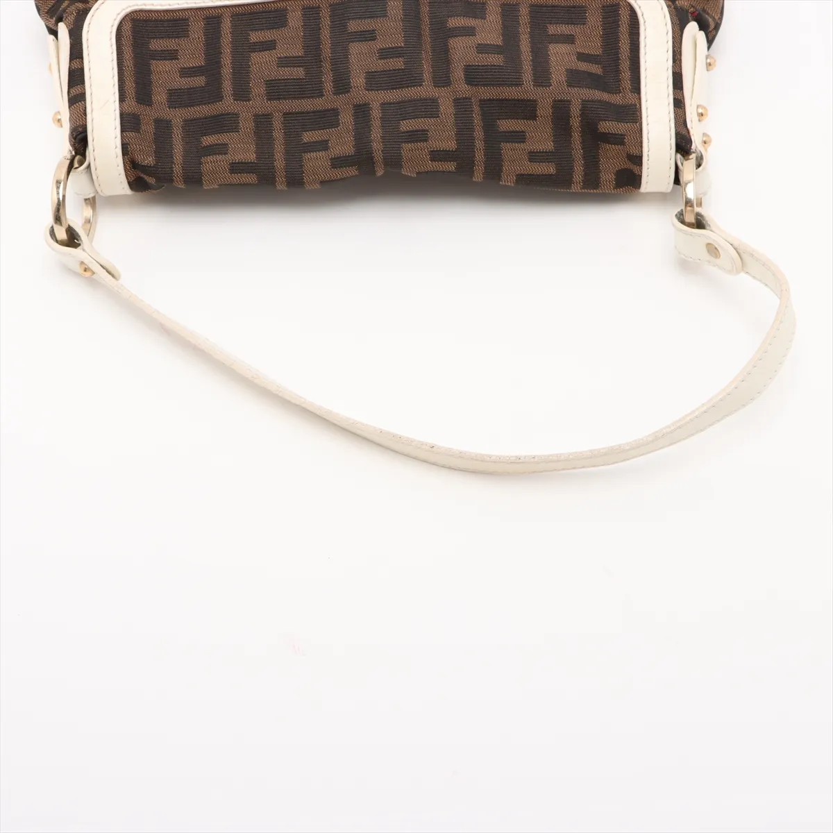 Zucca Canvas x Leather Shoulder Bag Beige x White 8BR353 — view 5