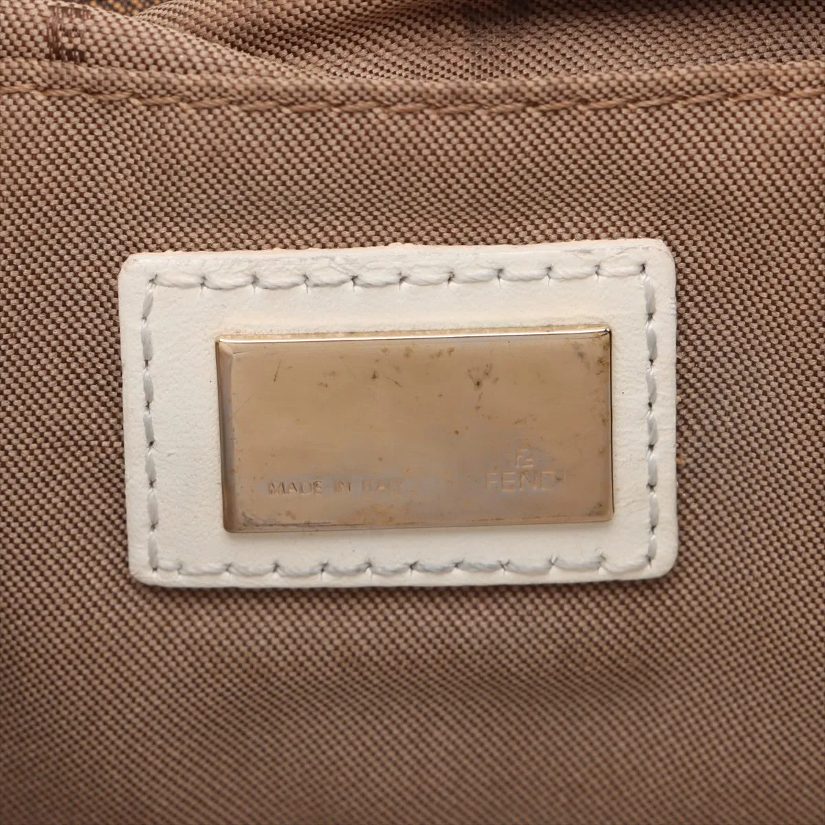 Zucca Canvas x Leather Shoulder Bag Beige x White 8BR353 — view 9