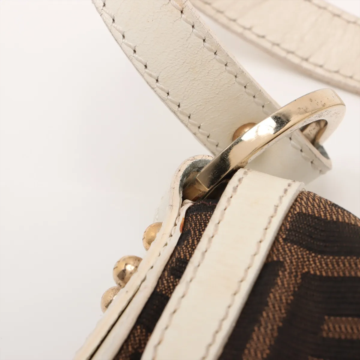 Zucca Canvas x Leather Shoulder Bag Beige x White 8BR353 — view 10