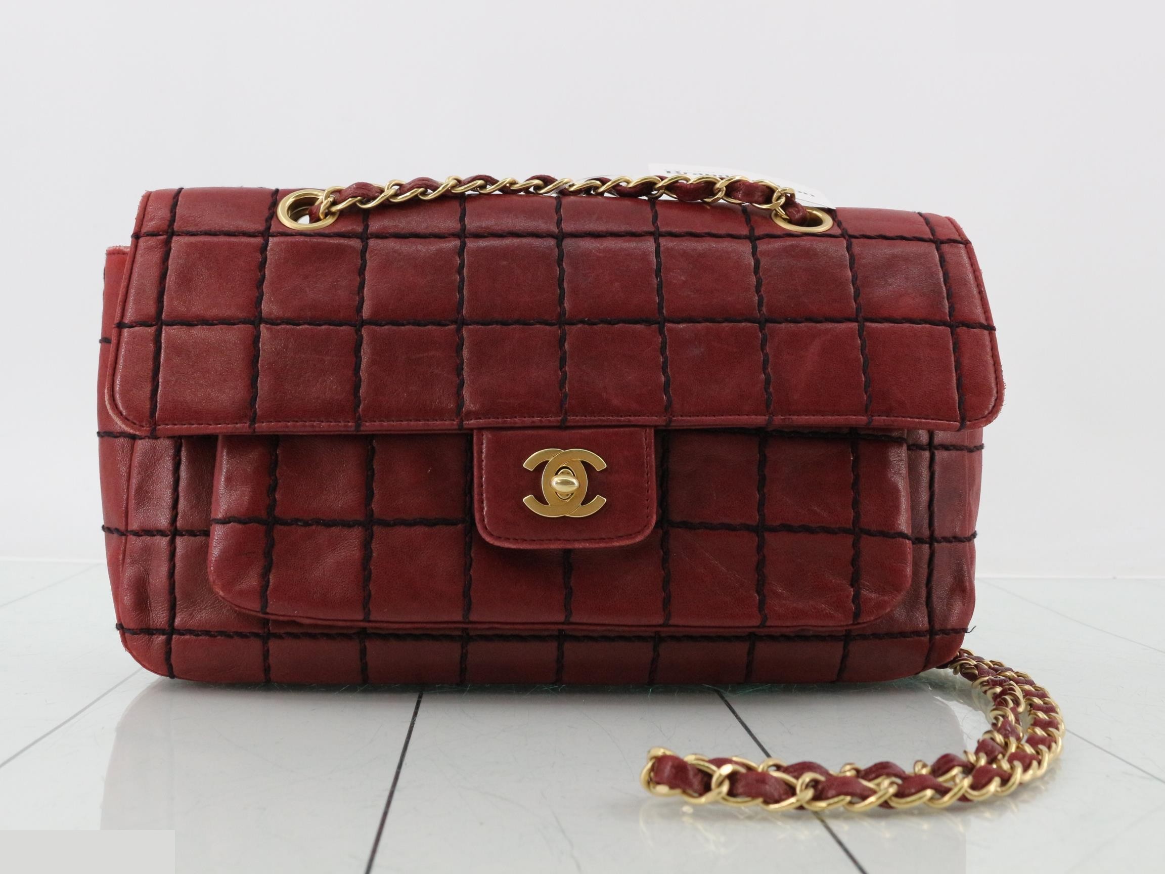 Chocolate Bar (Bag) Shoulder Bag, Leather, Bordeaux