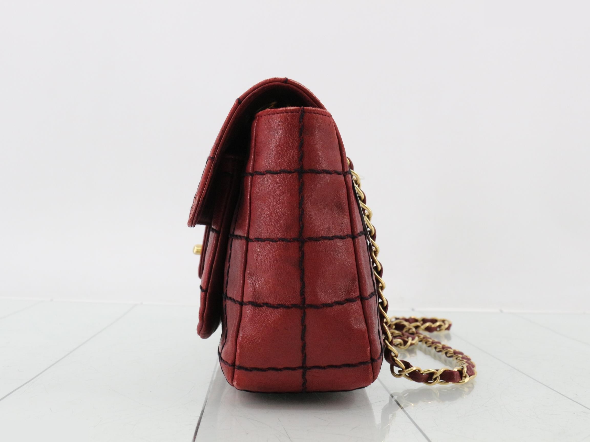 Chocolate Bar (Bag) Shoulder Bag, Leather, Bordeaux — view 3
