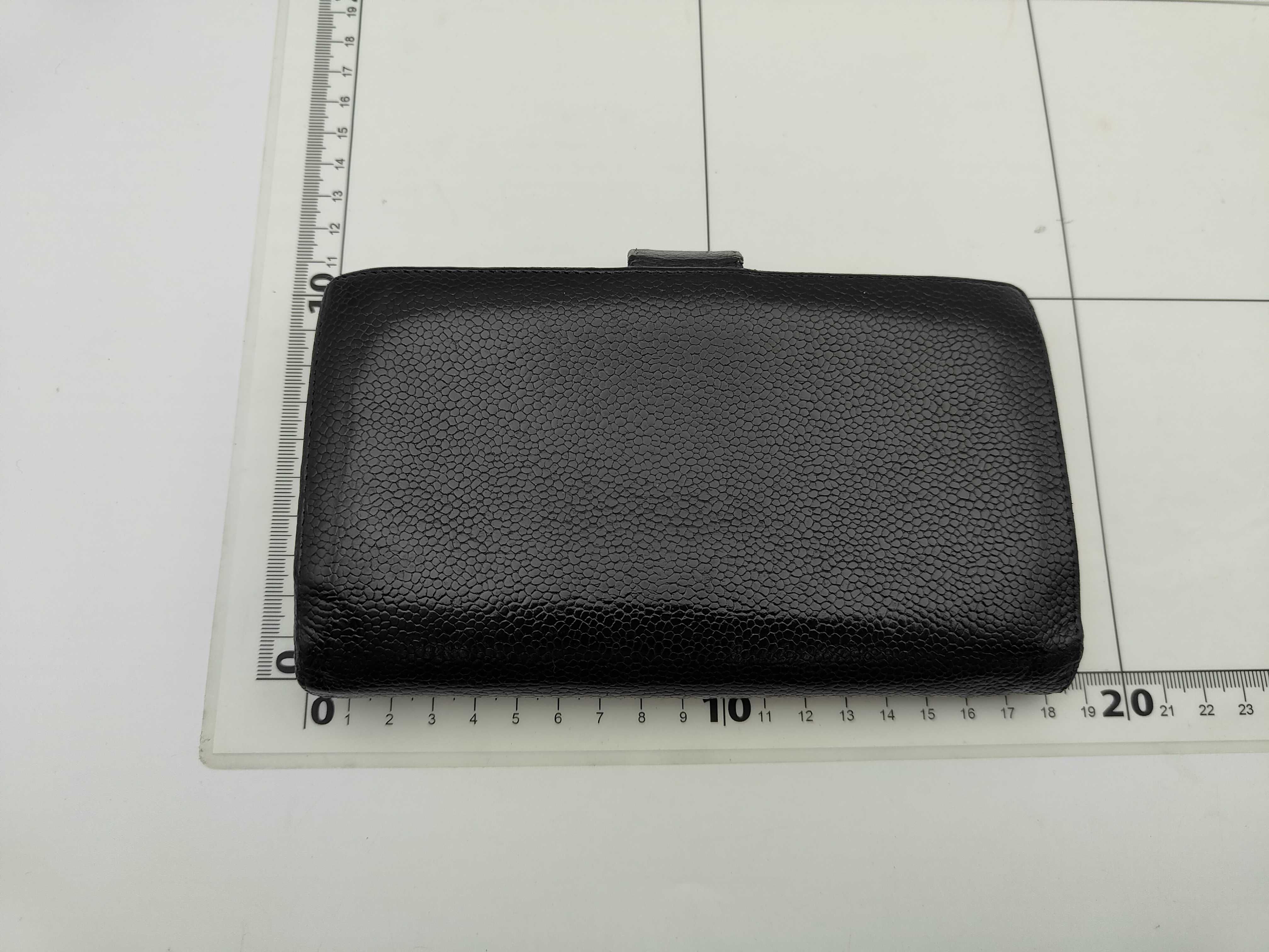 Caviar Skin Coco Mark Long Wallet (with sticker, serial number in the 9 range) — view 2