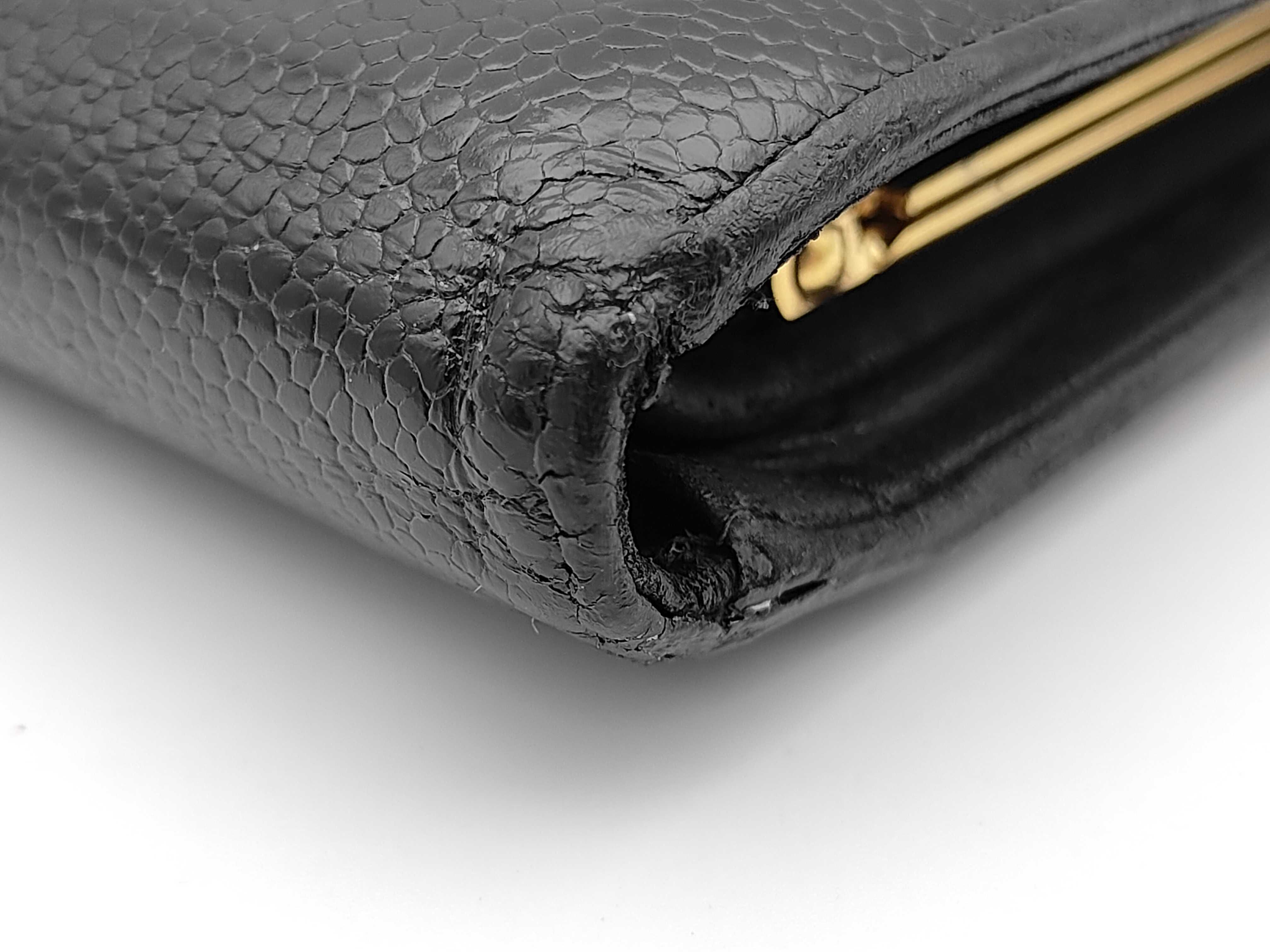 Caviar Skin Coco Mark Long Wallet (with sticker, serial number in the 9 range) — view 3