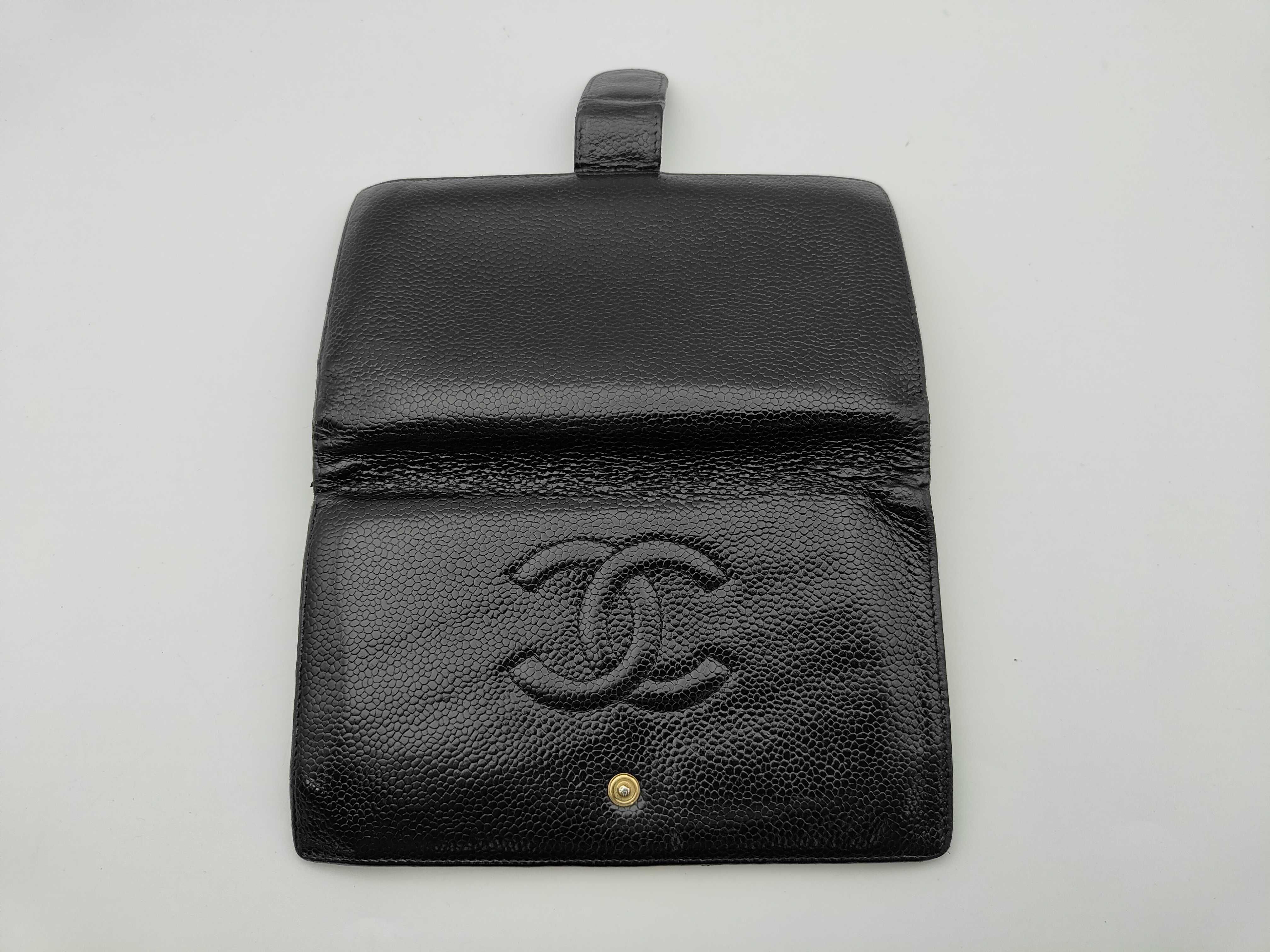 Caviar Skin Coco Mark Long Wallet (with sticker, serial number in the 9 range) — view 4