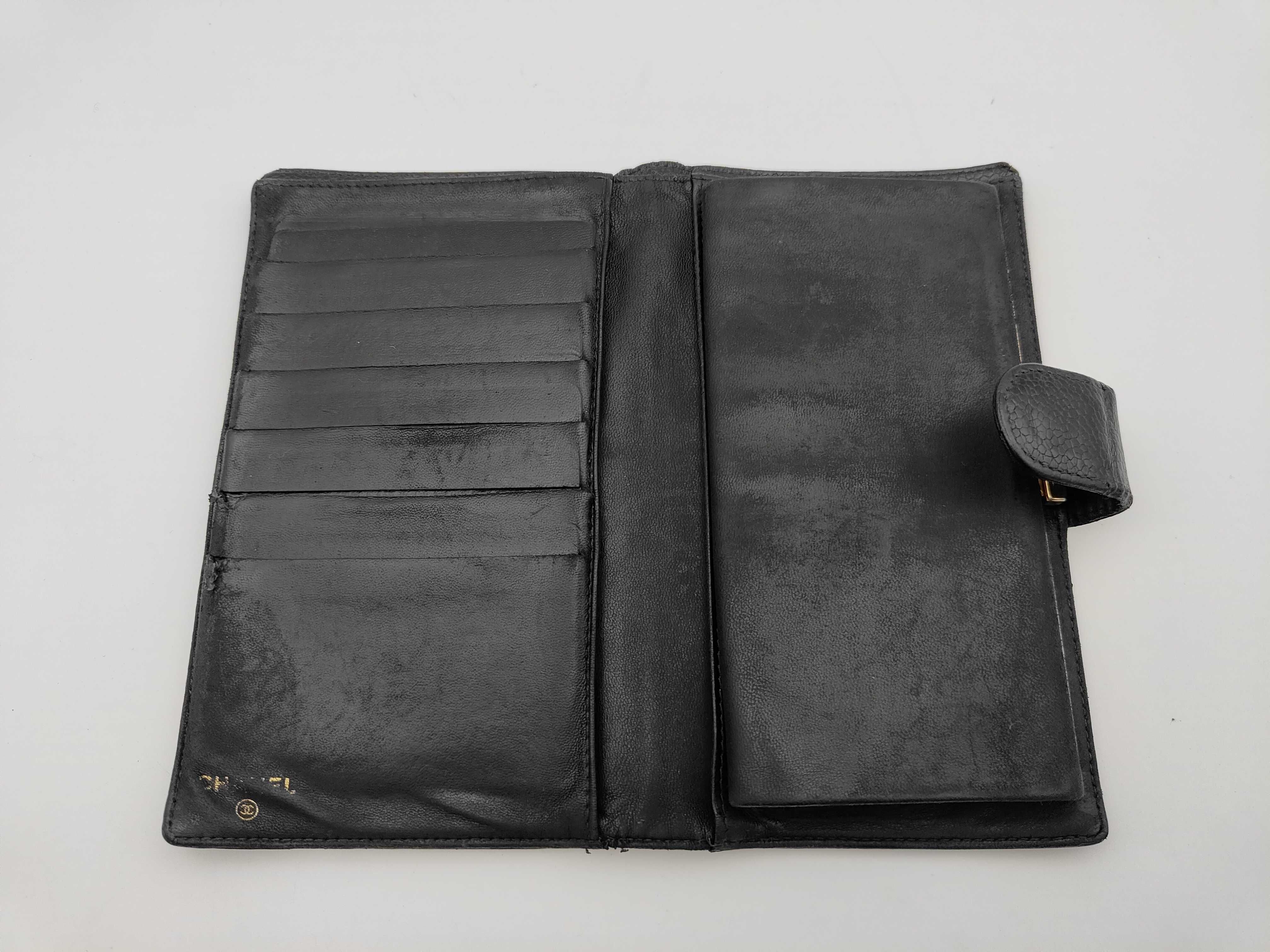 Caviar Skin Coco Mark Long Wallet (with sticker, serial number in the 9 range) — view 6