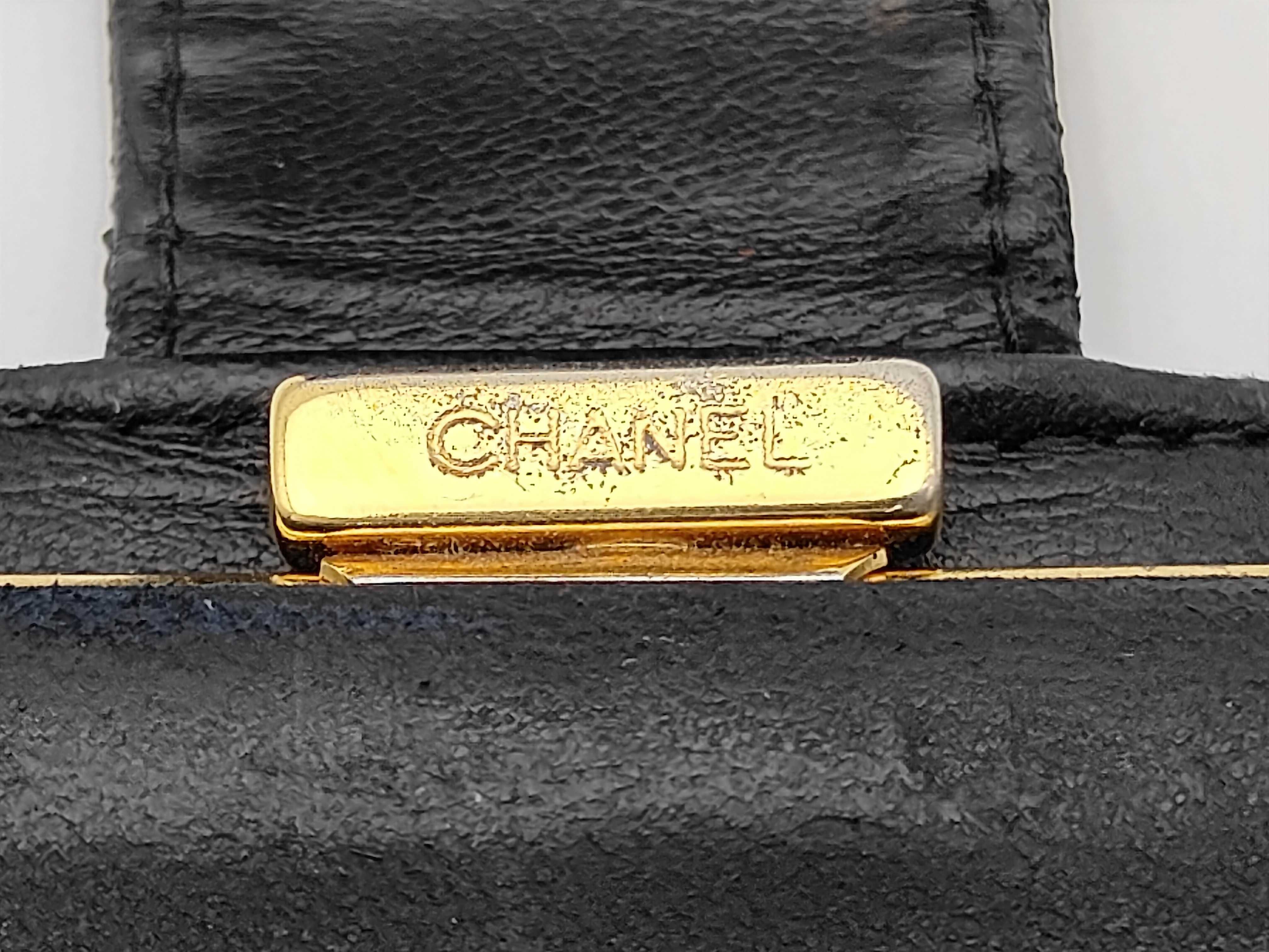 Caviar Skin Coco Mark Long Wallet (with sticker, serial number in the 9 range) — view 9