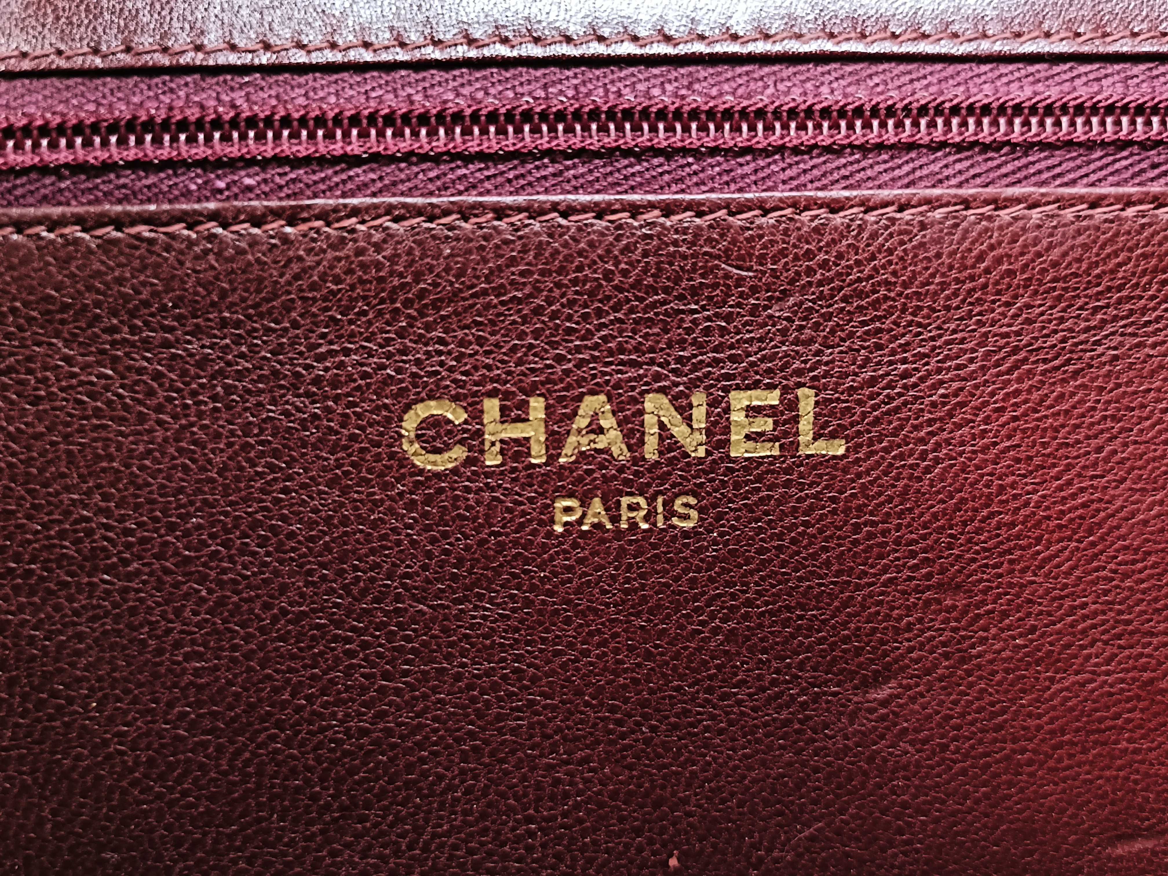 Calfskin Push-Lock Bordeaux Chain Bag Shoulder Bag — view 14
