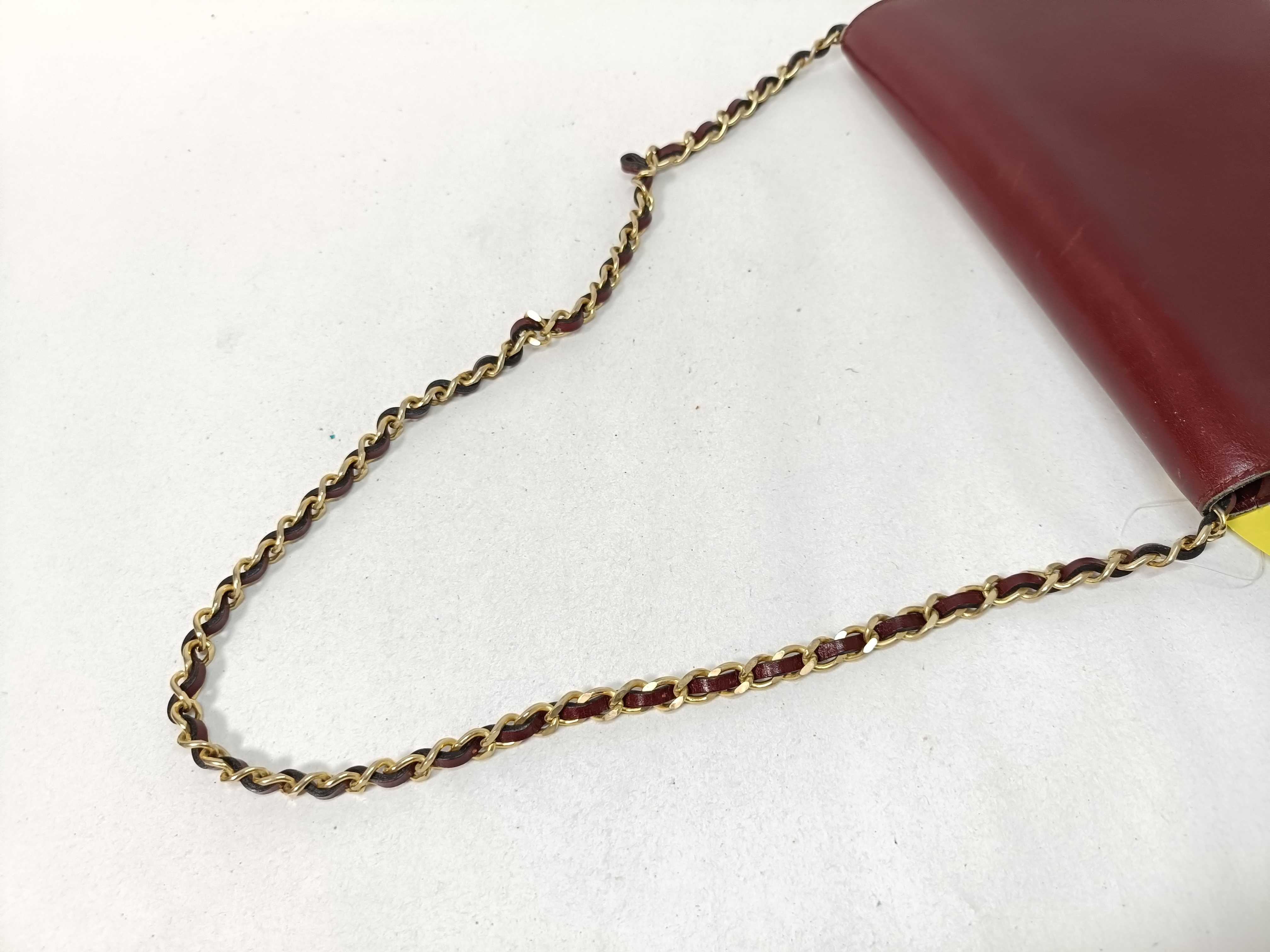 Calfskin Push-Lock Bordeaux Chain Bag Shoulder Bag — view 3