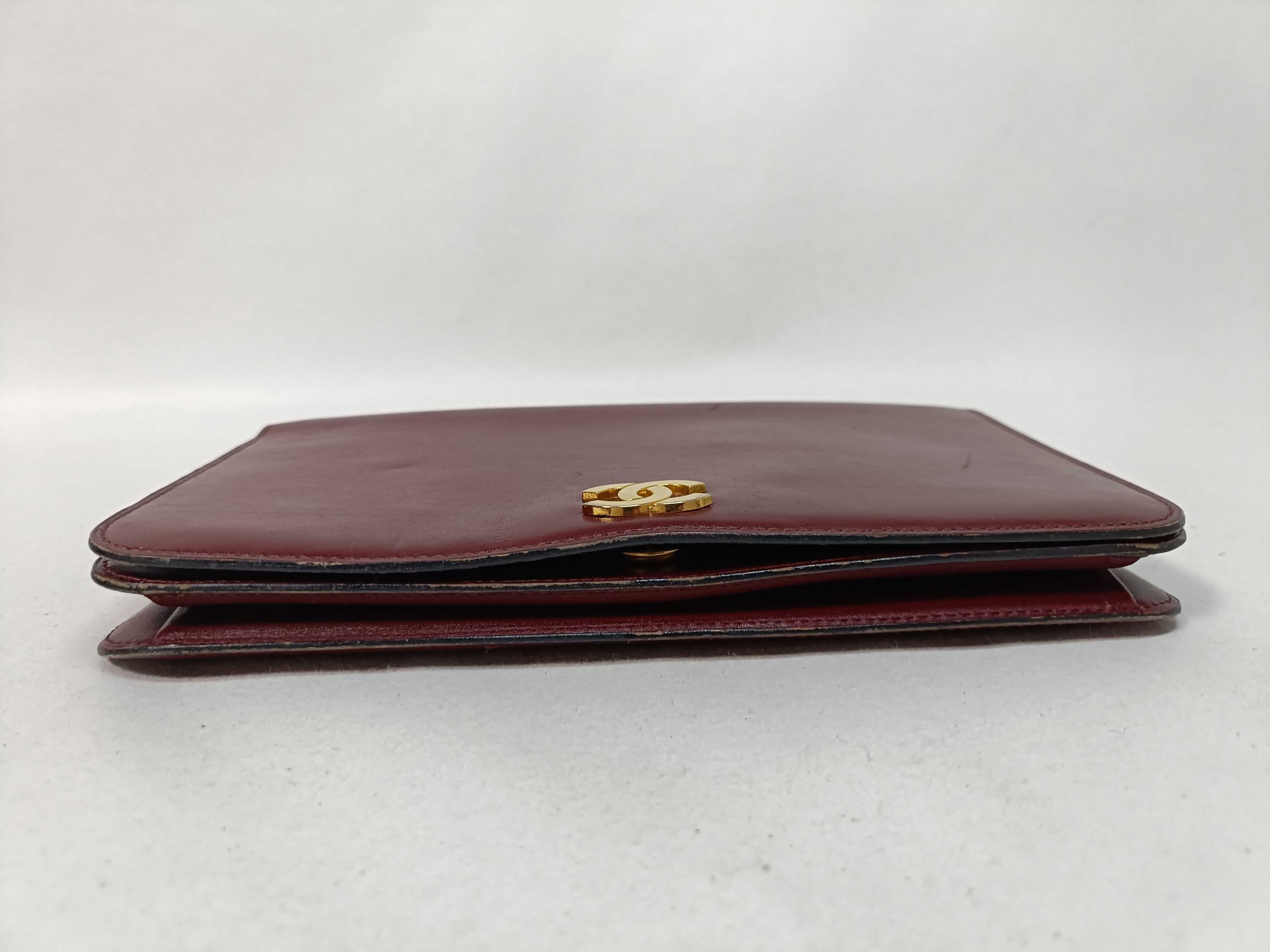 Calfskin Push-Lock Bordeaux Chain Bag Shoulder Bag — view 7