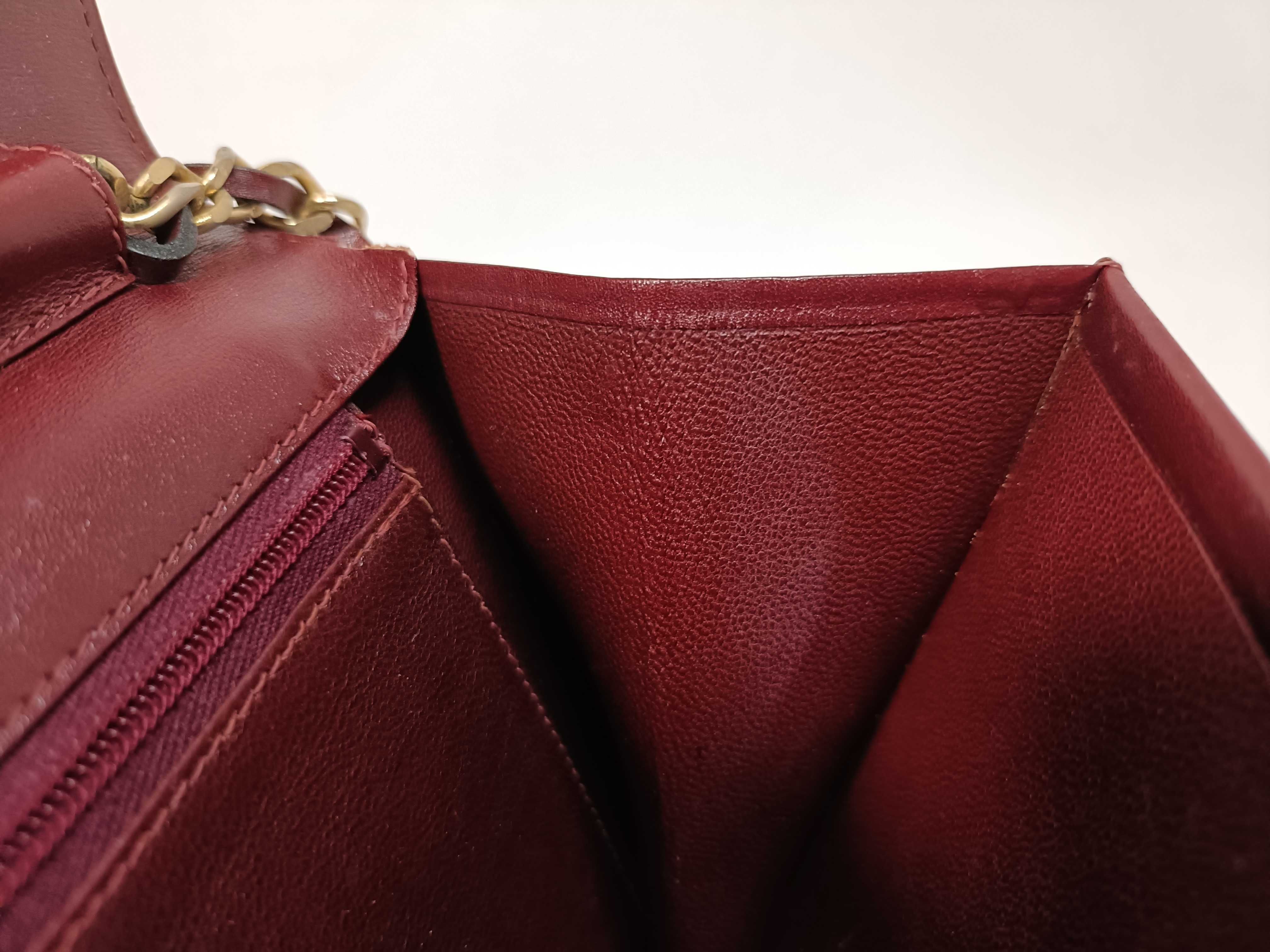 Calfskin Push-Lock Bordeaux Chain Bag Shoulder Bag — view 10