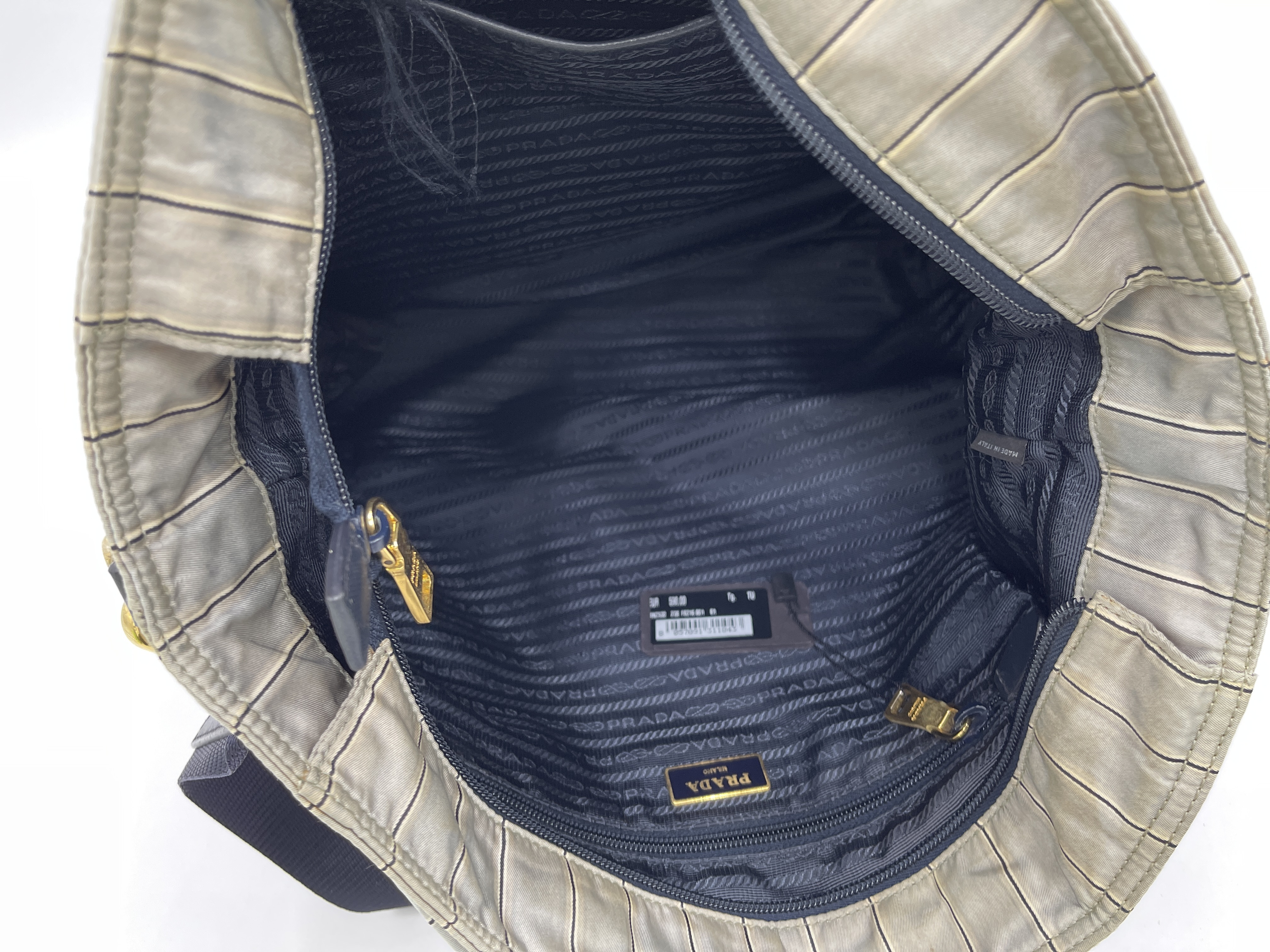 Nylon Striped Handbag 2WAY Shoulder Bag — view 8