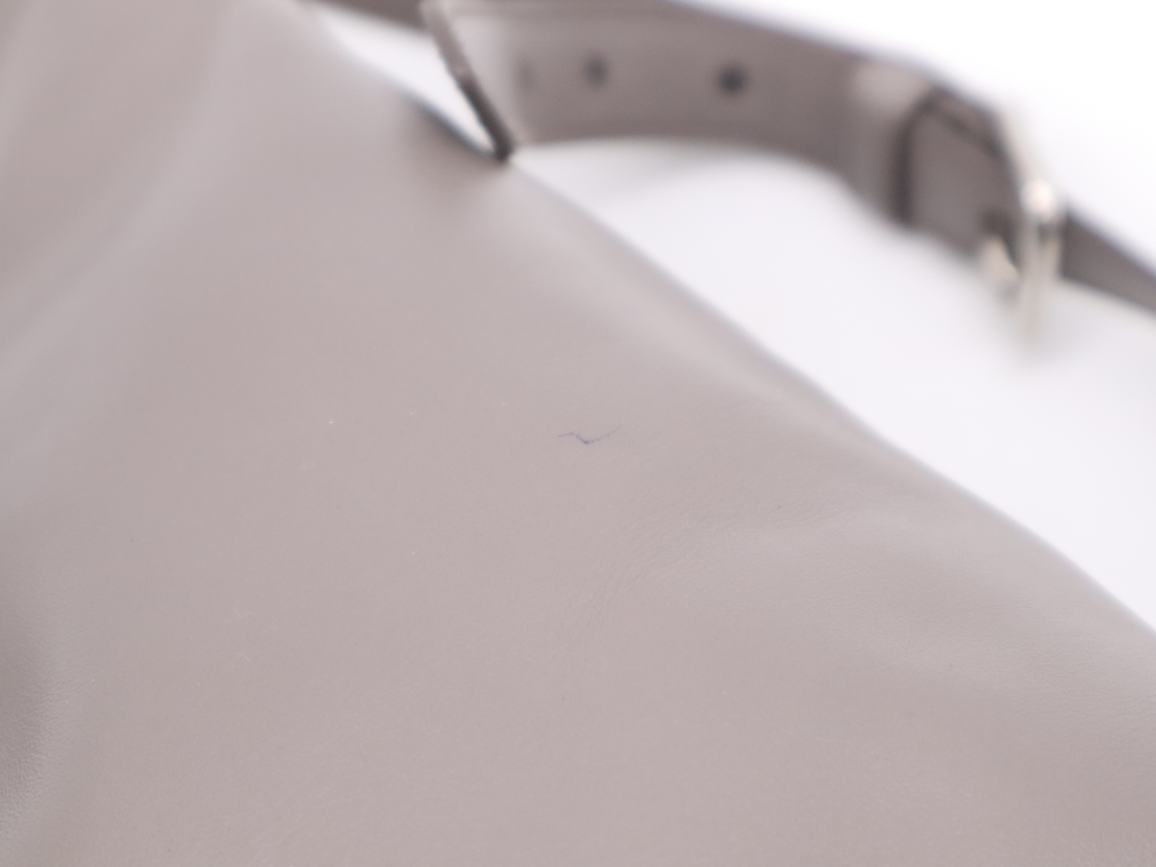 BN2865 Soft Calf Logo 2-Way Tote Bag, Gray, Silver Hardware, Includes Shoulder Strap, Name Tag, Dust Bag x2, and Card. — view 9
