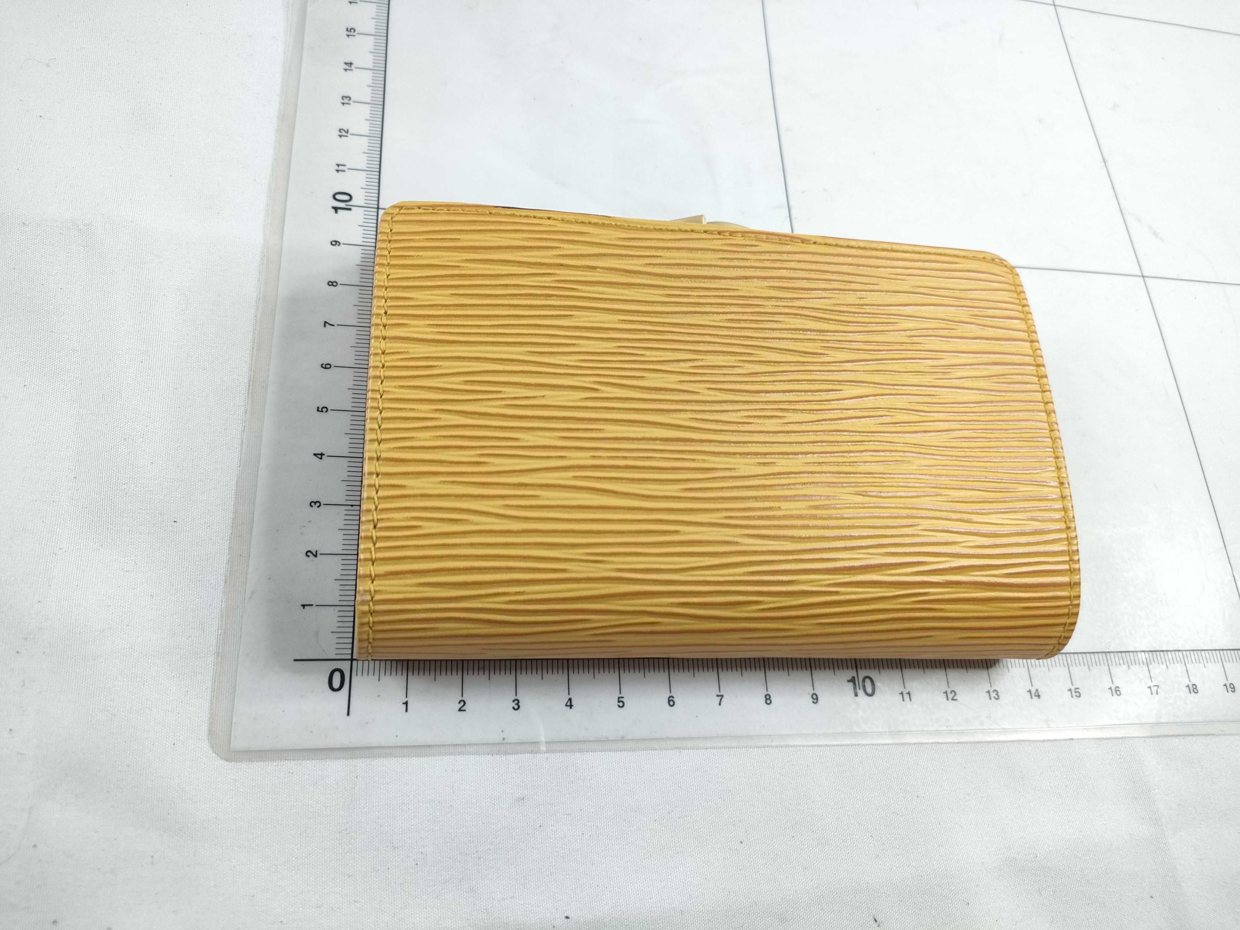 Epi Leather Folding Wallet, Yellow — view 2