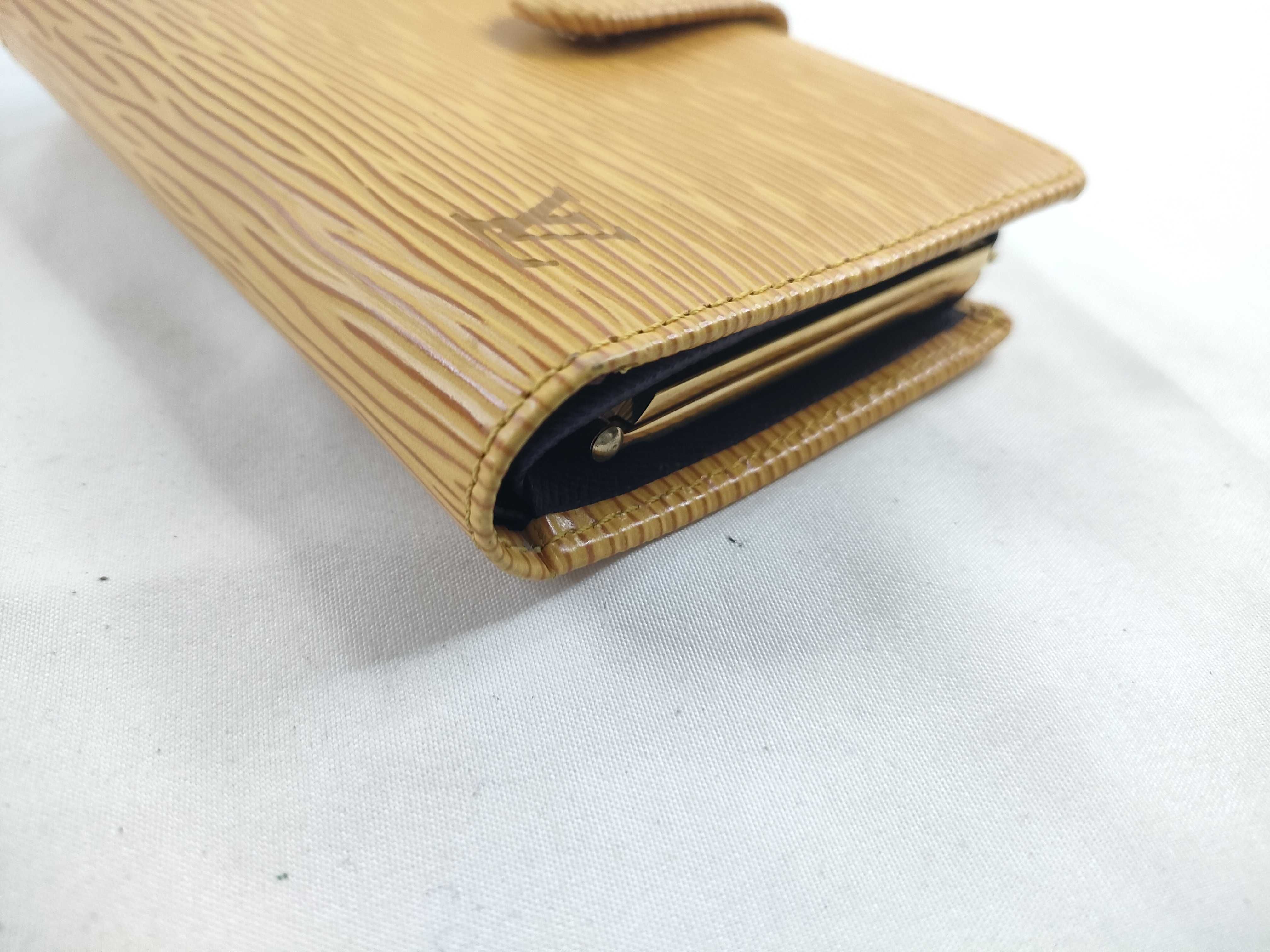 Epi Leather Folding Wallet, Yellow — view 3