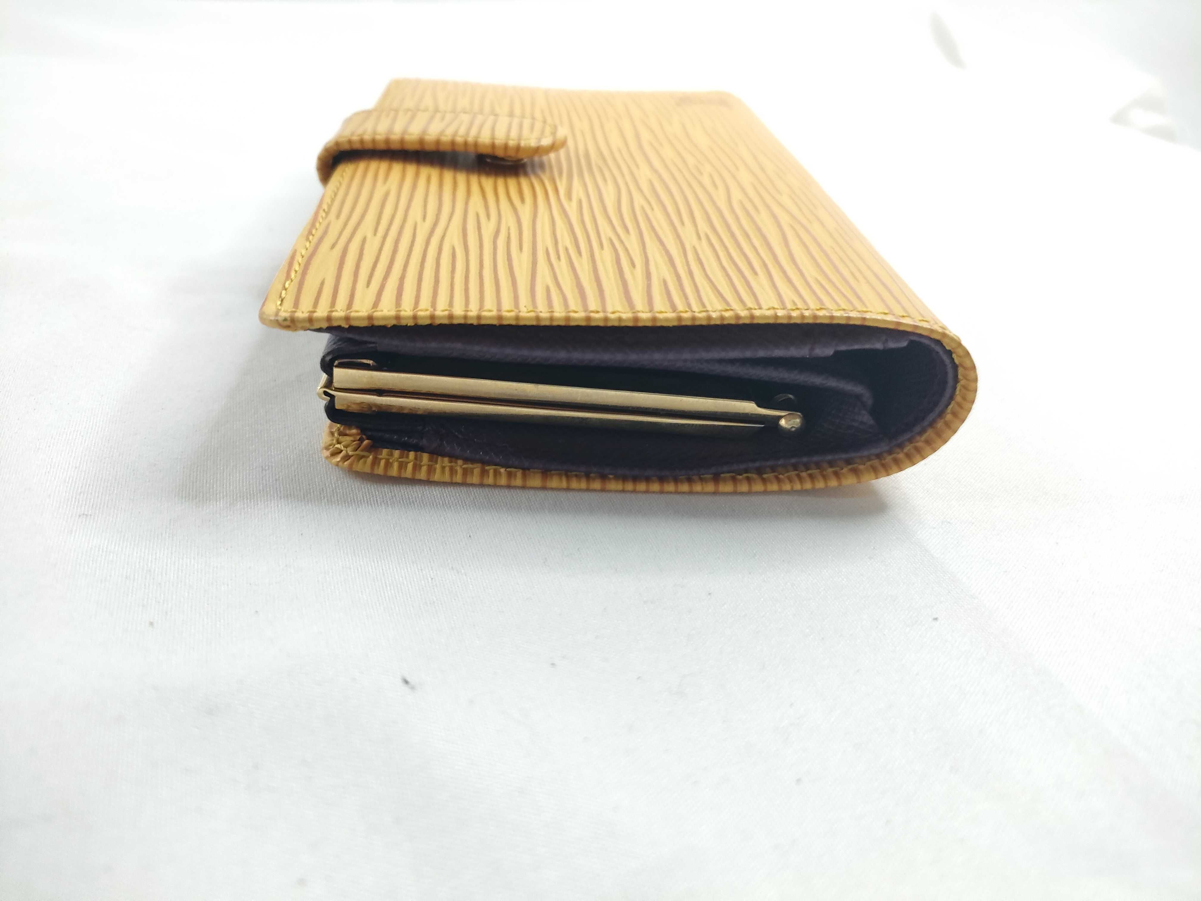 Epi Leather Folding Wallet, Yellow — view 5