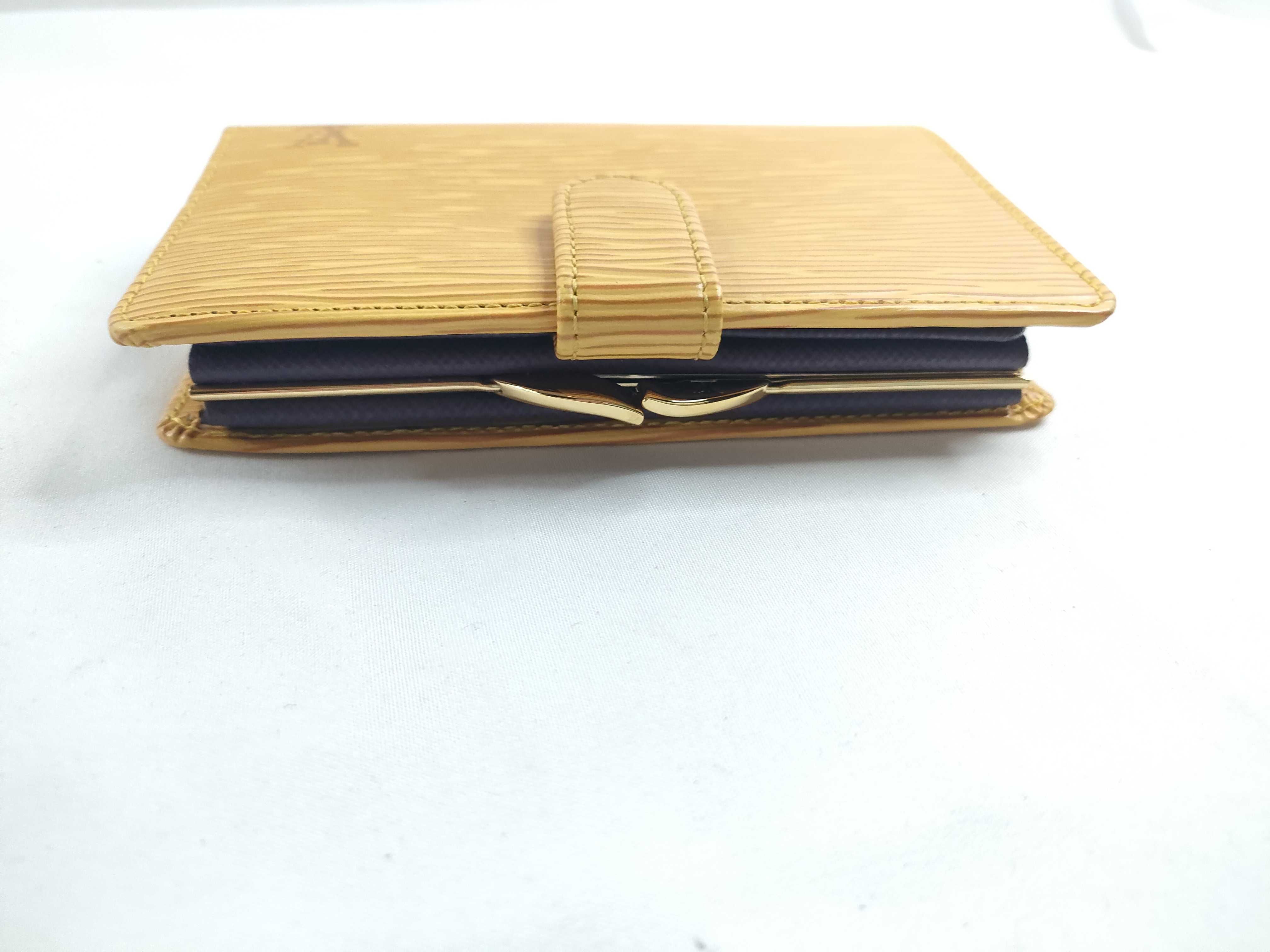 Epi Leather Folding Wallet, Yellow — view 6