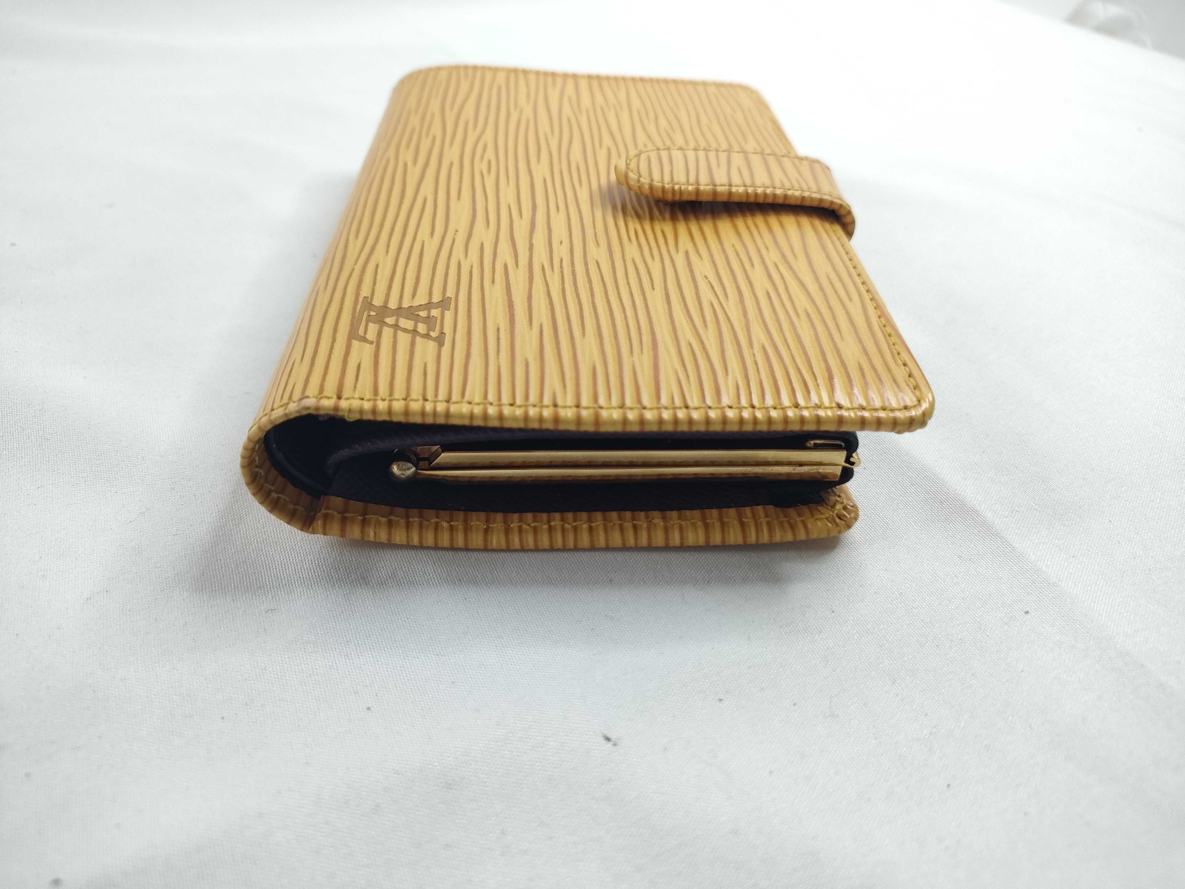 Epi Leather Folding Wallet, Yellow — view 7
