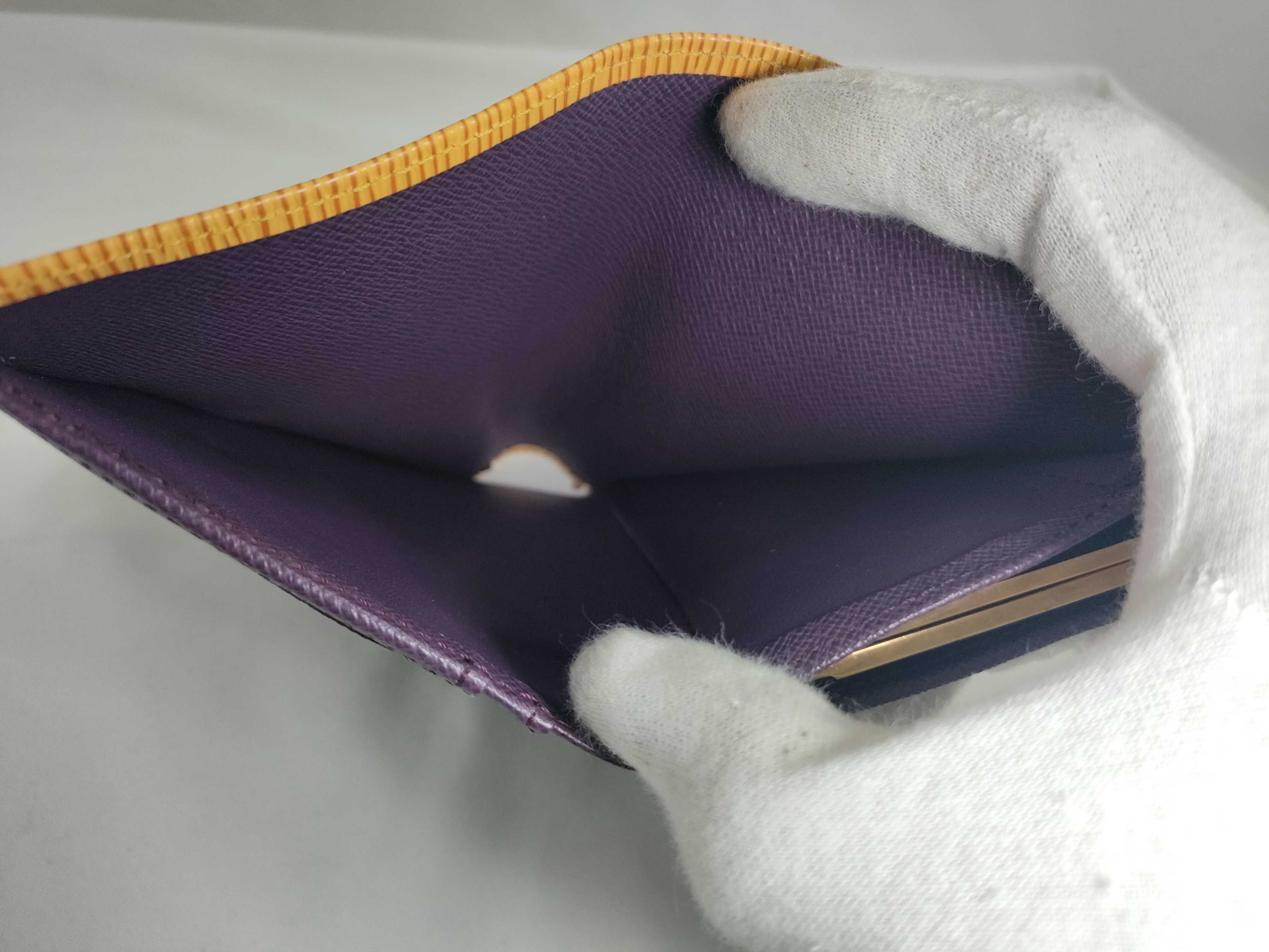 Epi Leather Folding Wallet, Yellow — view 10