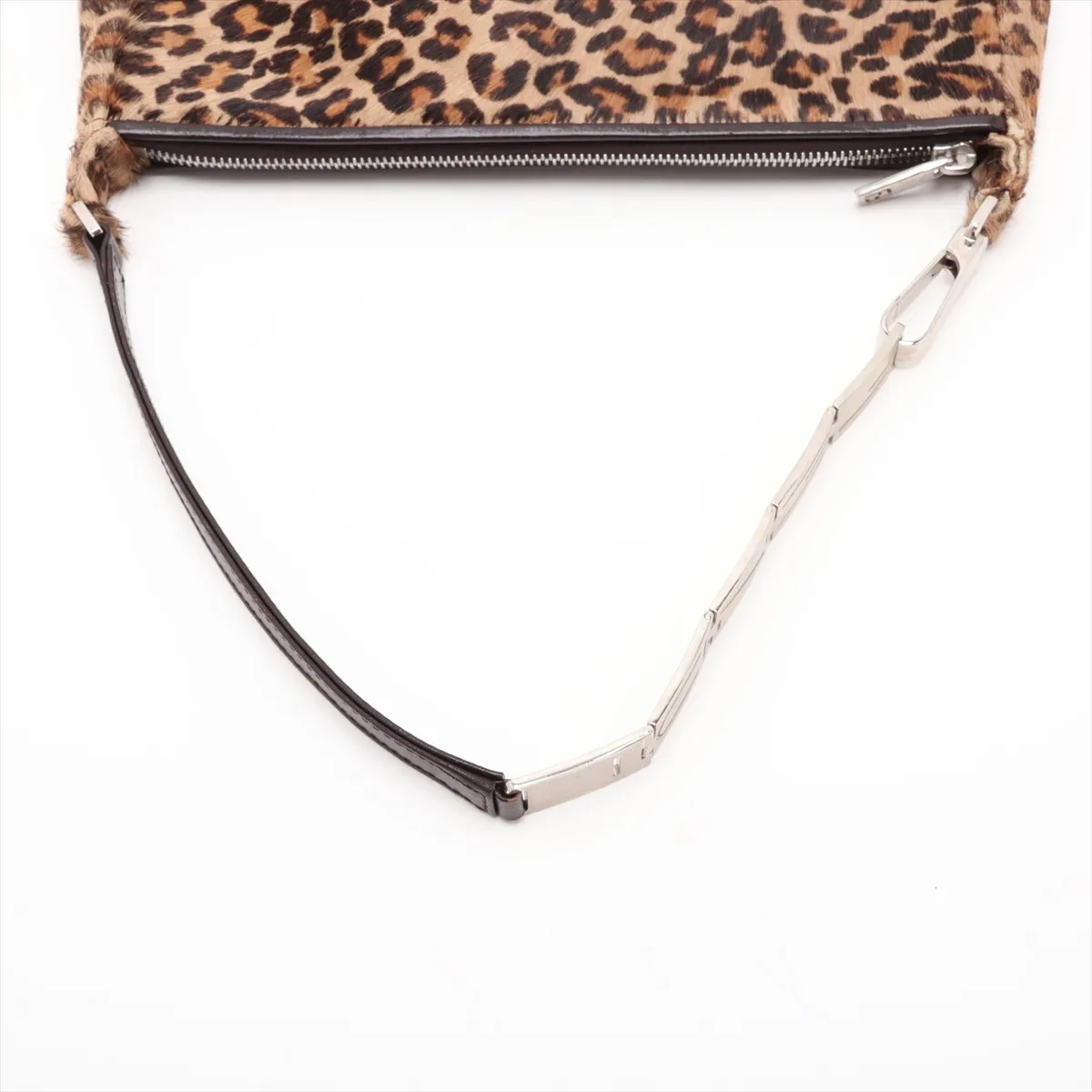 calfskin and leather shoulder bag, leopard print. — view 5