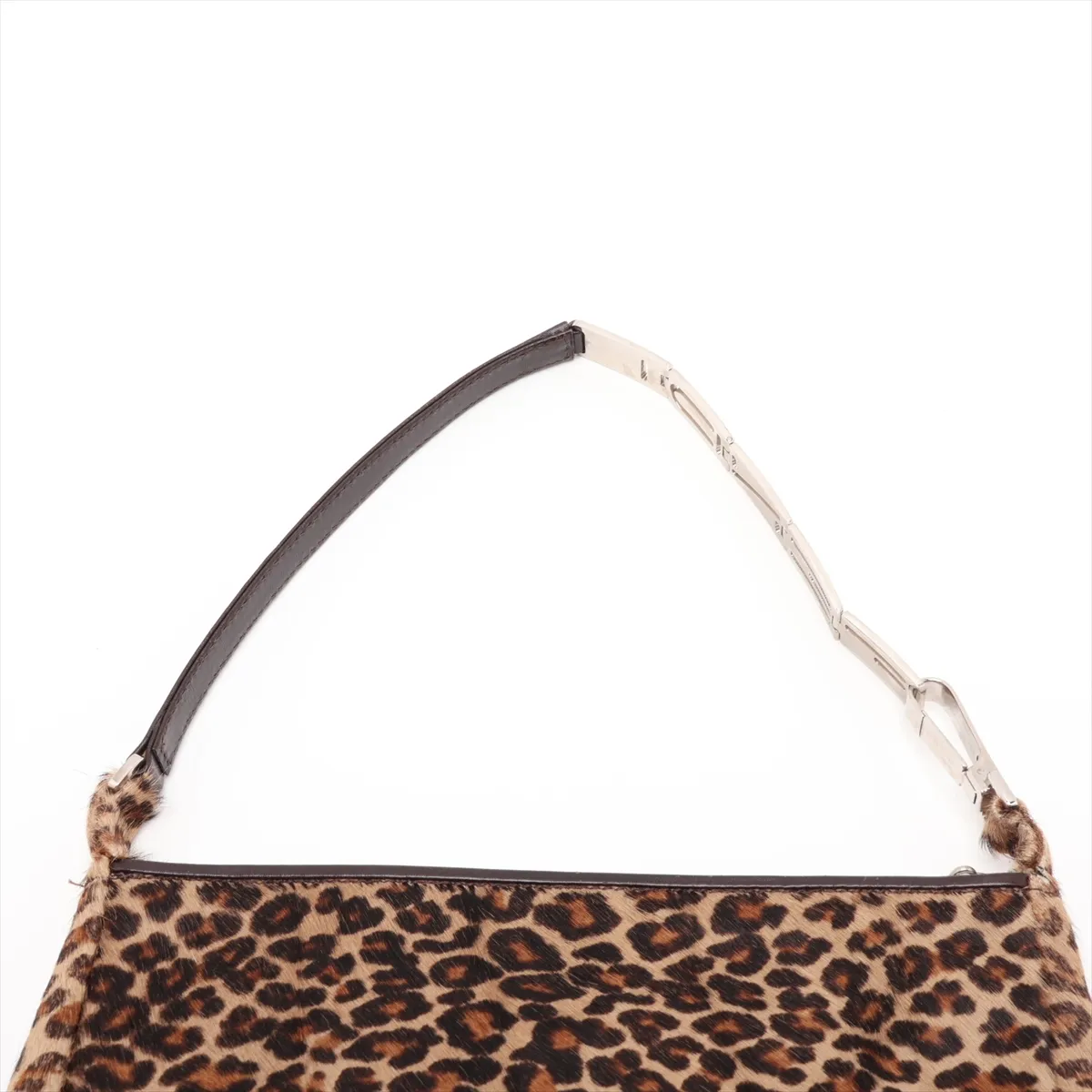 calfskin and leather shoulder bag, leopard print. — view 6
