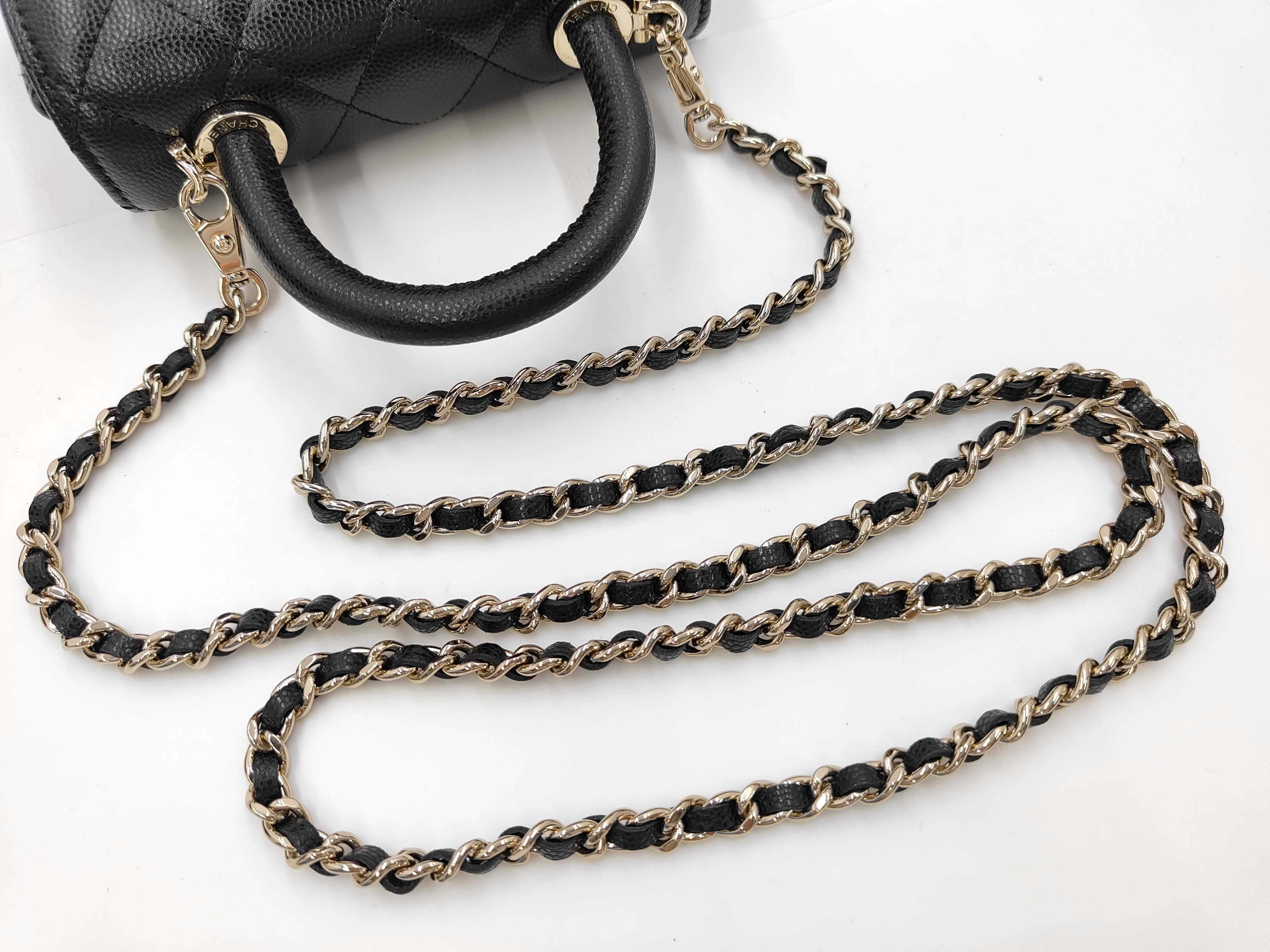 Caviar Skin Coco Handle Mini Caviar Skin Chain Shoulder Bag — view 7