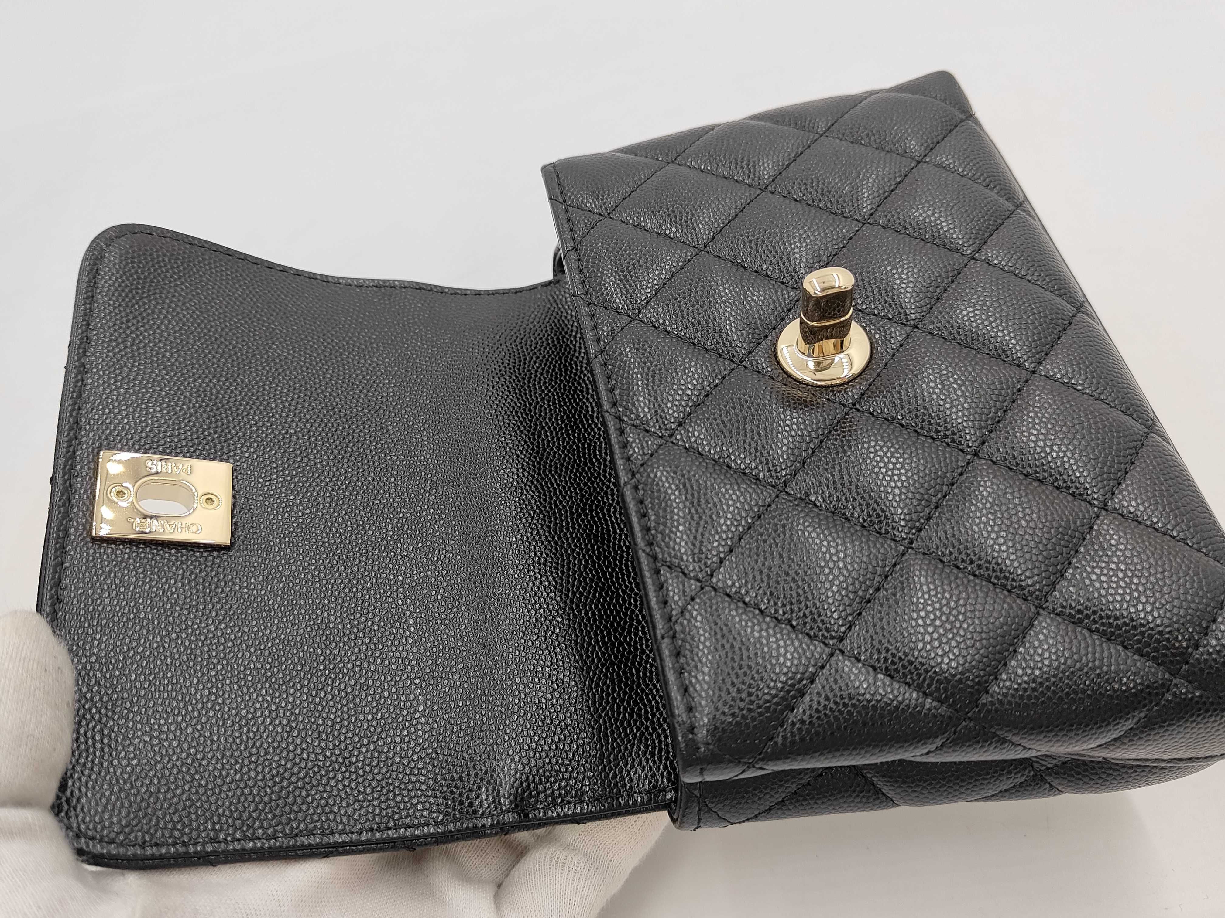 Caviar Skin Coco Handle Mini Caviar Skin Chain Shoulder Bag — view 10