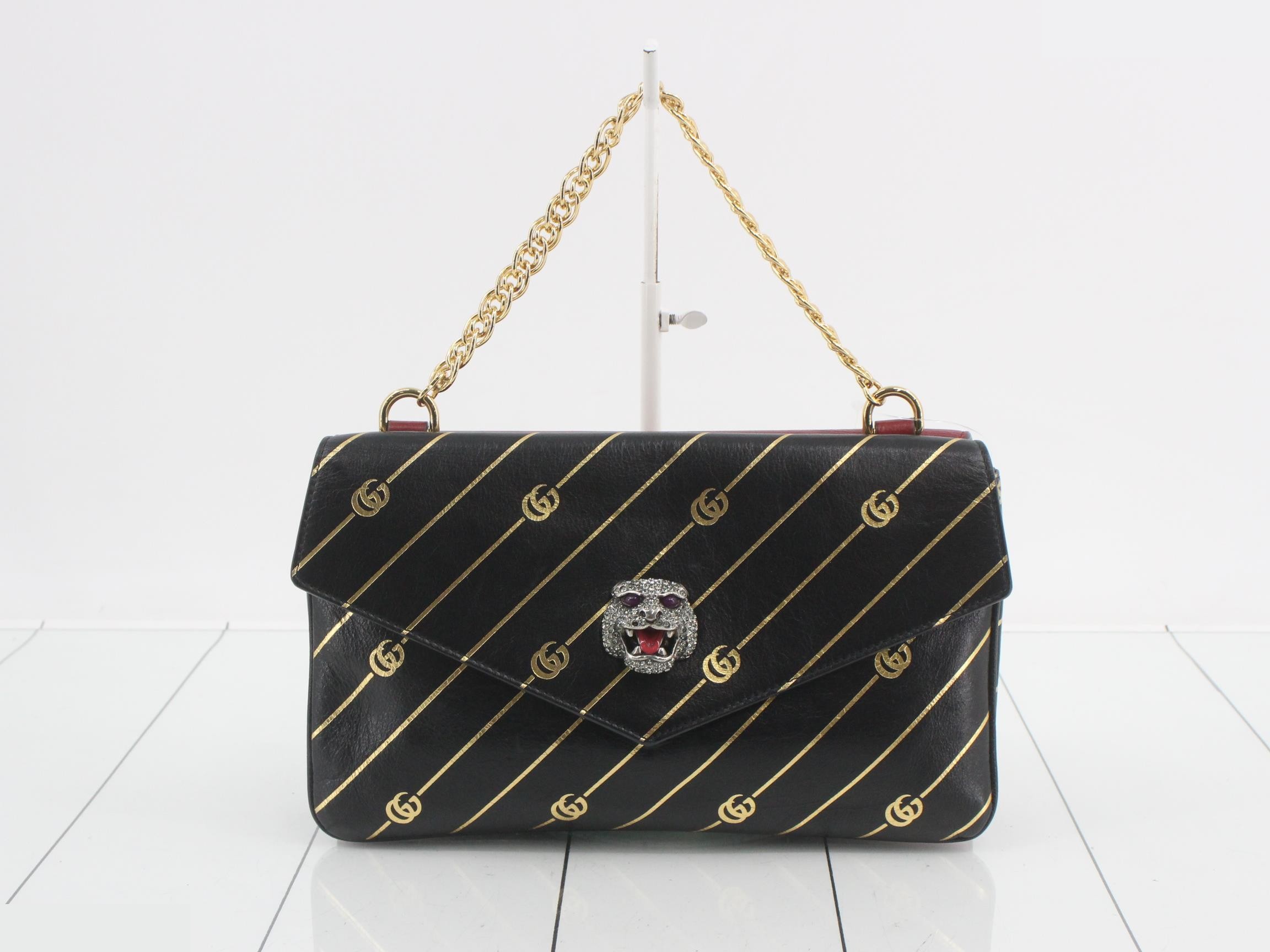 Tiger Head Rhinestone Leather 2-Way Shoulder Bag — view 2