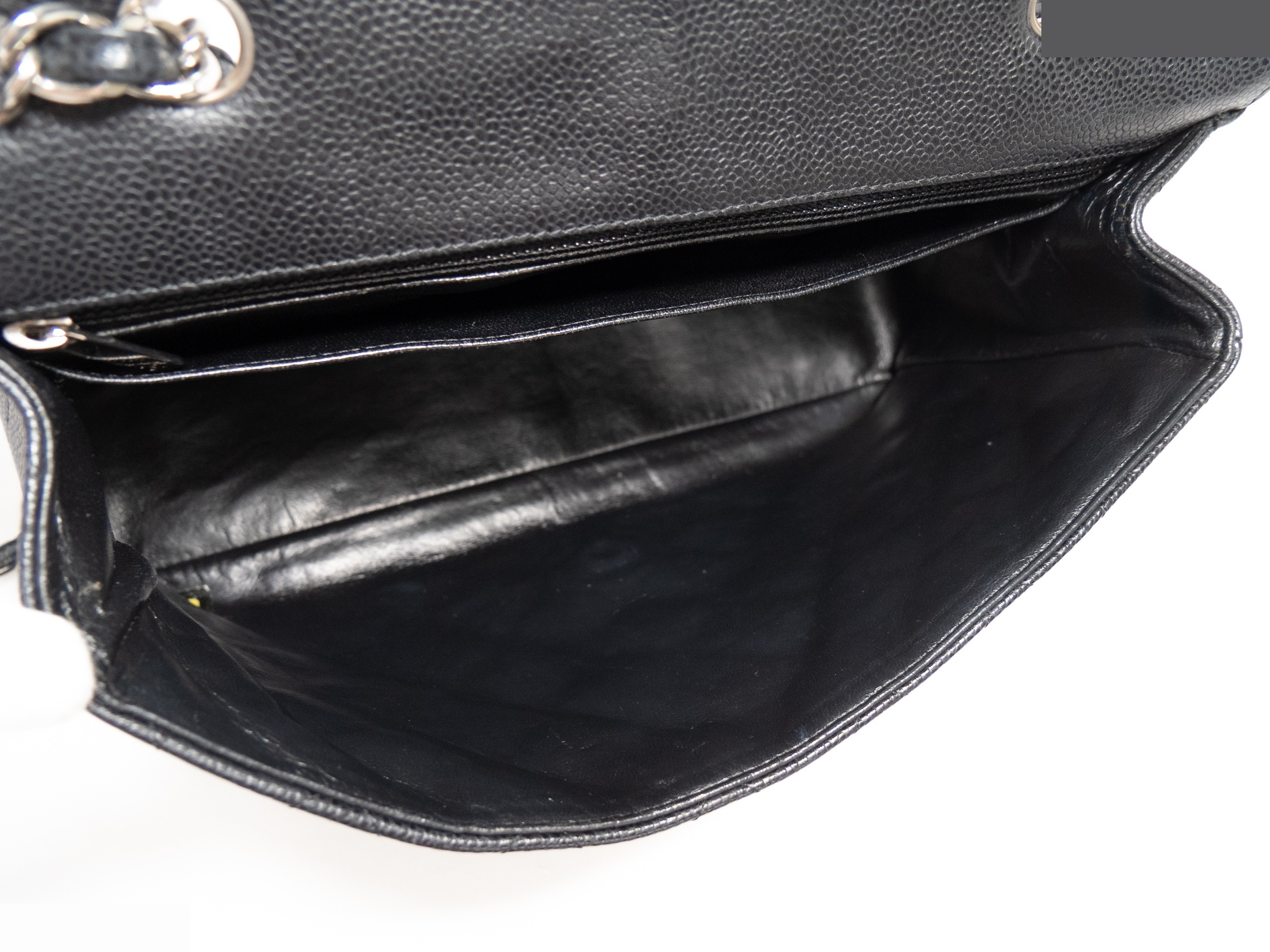 Large Matelassé Caviar Skin Seal Black — view 12