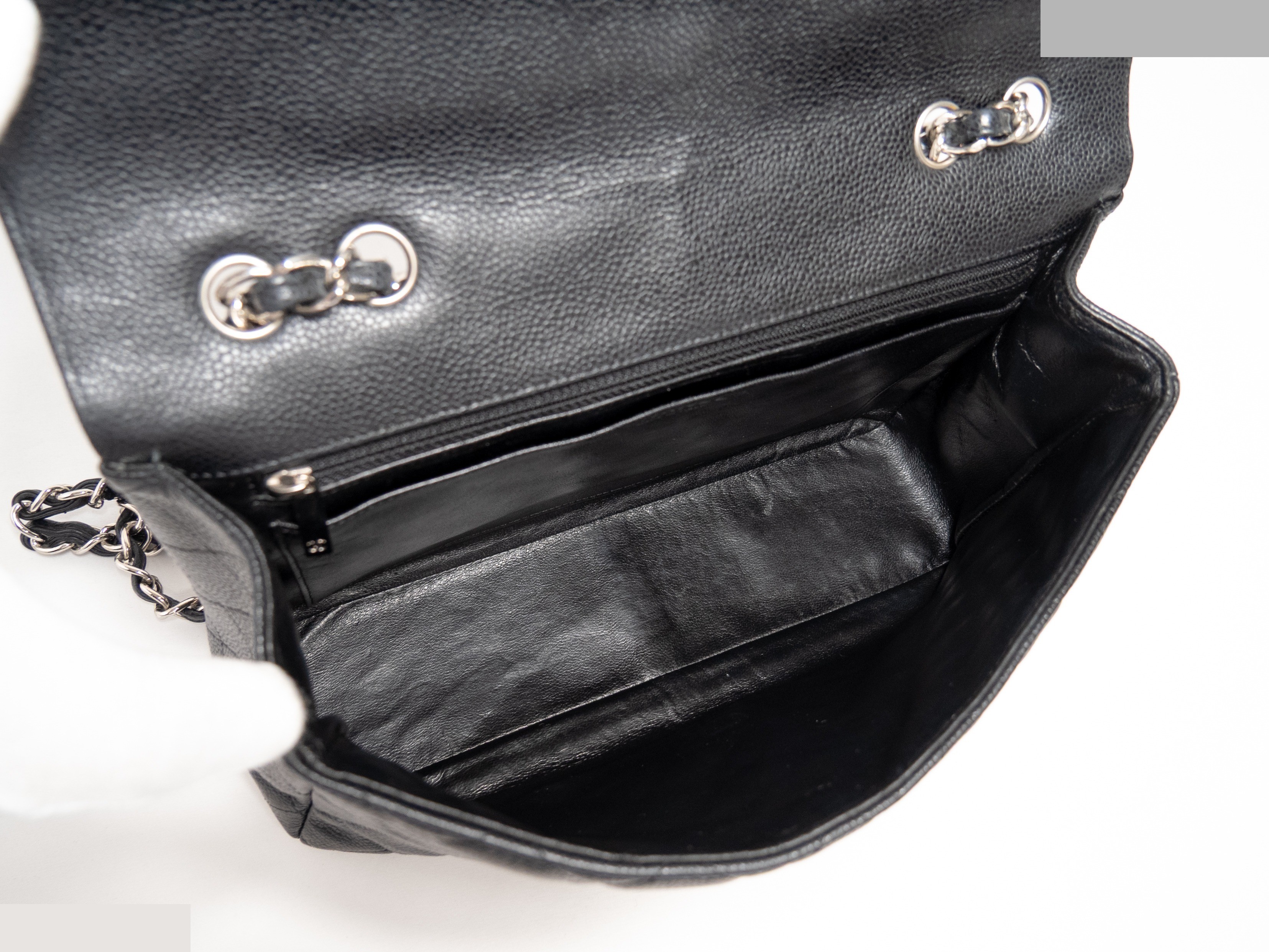Large Matelassé Caviar Skin Seal Black — view 9
