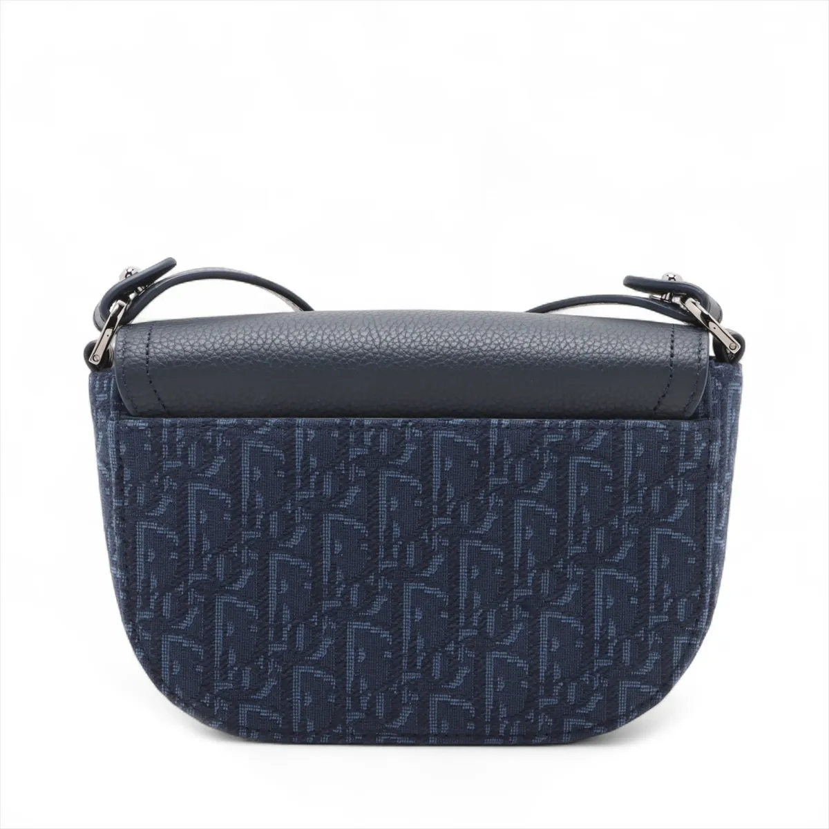 Oblique Saddle Messenger Mini Canvas x Leather Shoulder Bag Navy Lucky Star — view 2