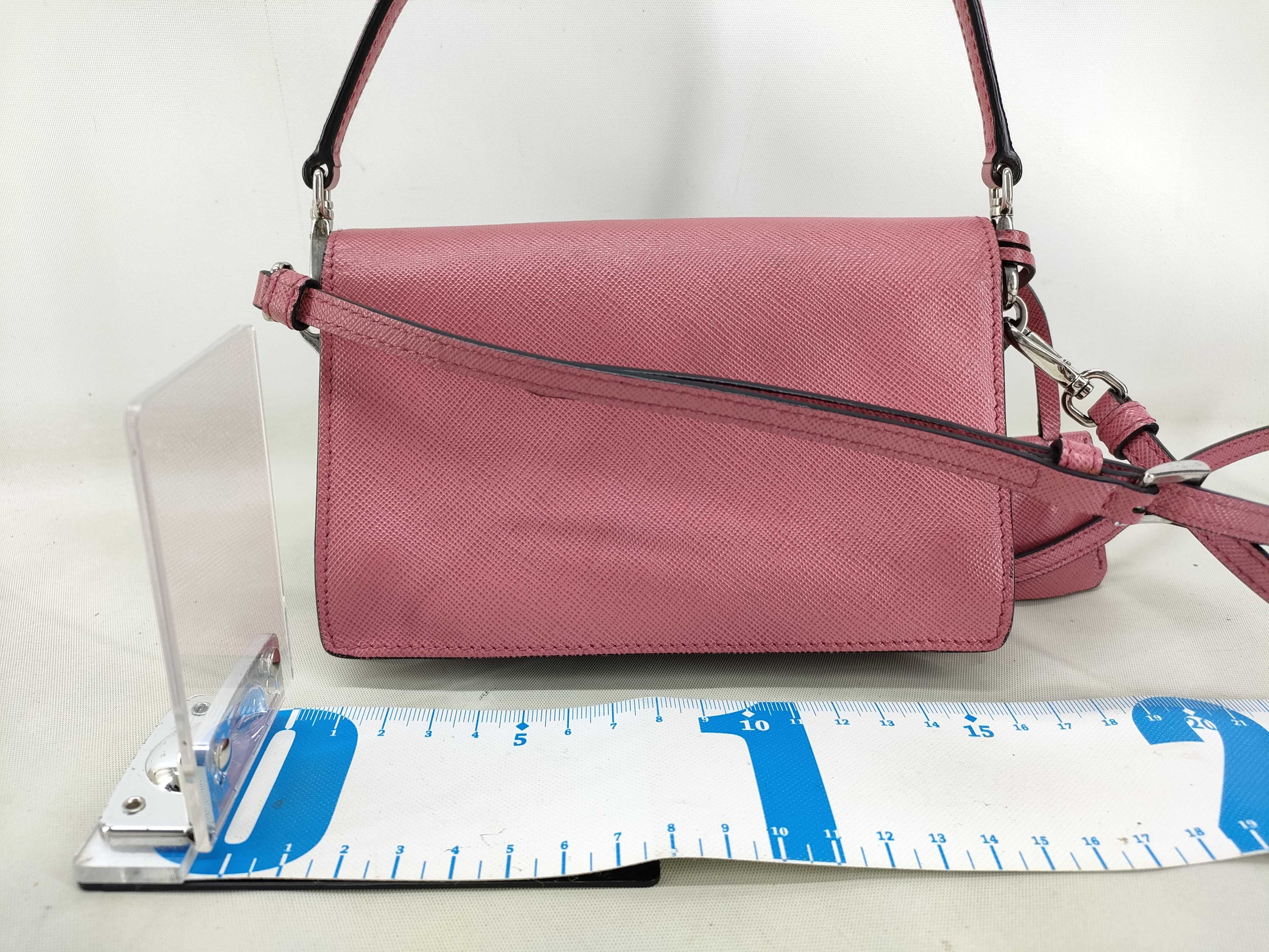 Saffiano Mini Handbag, 2-Way, with White Tag, Shoulder Bag — view 2