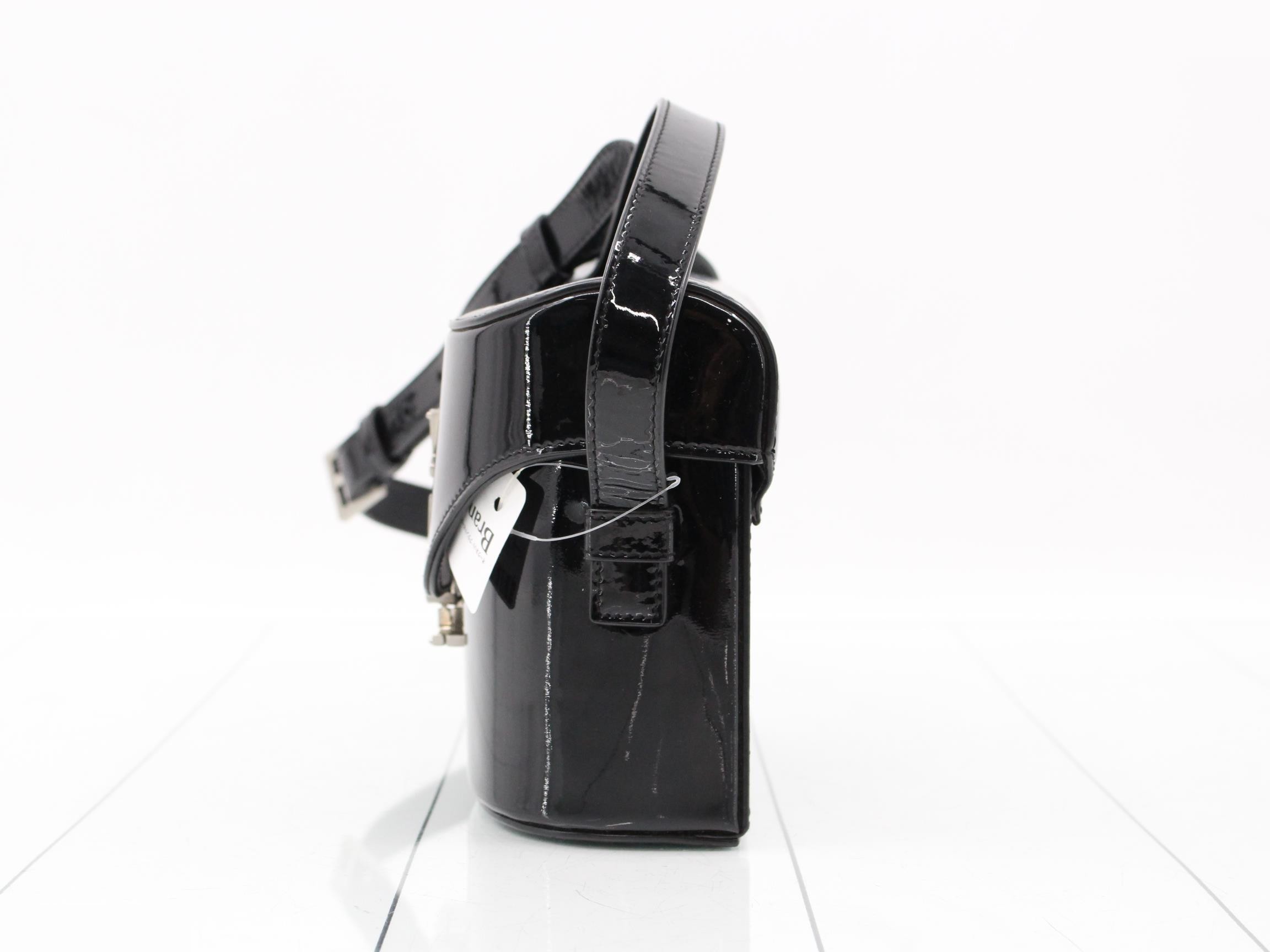 Shoulder bag, patent leather, black — view 3