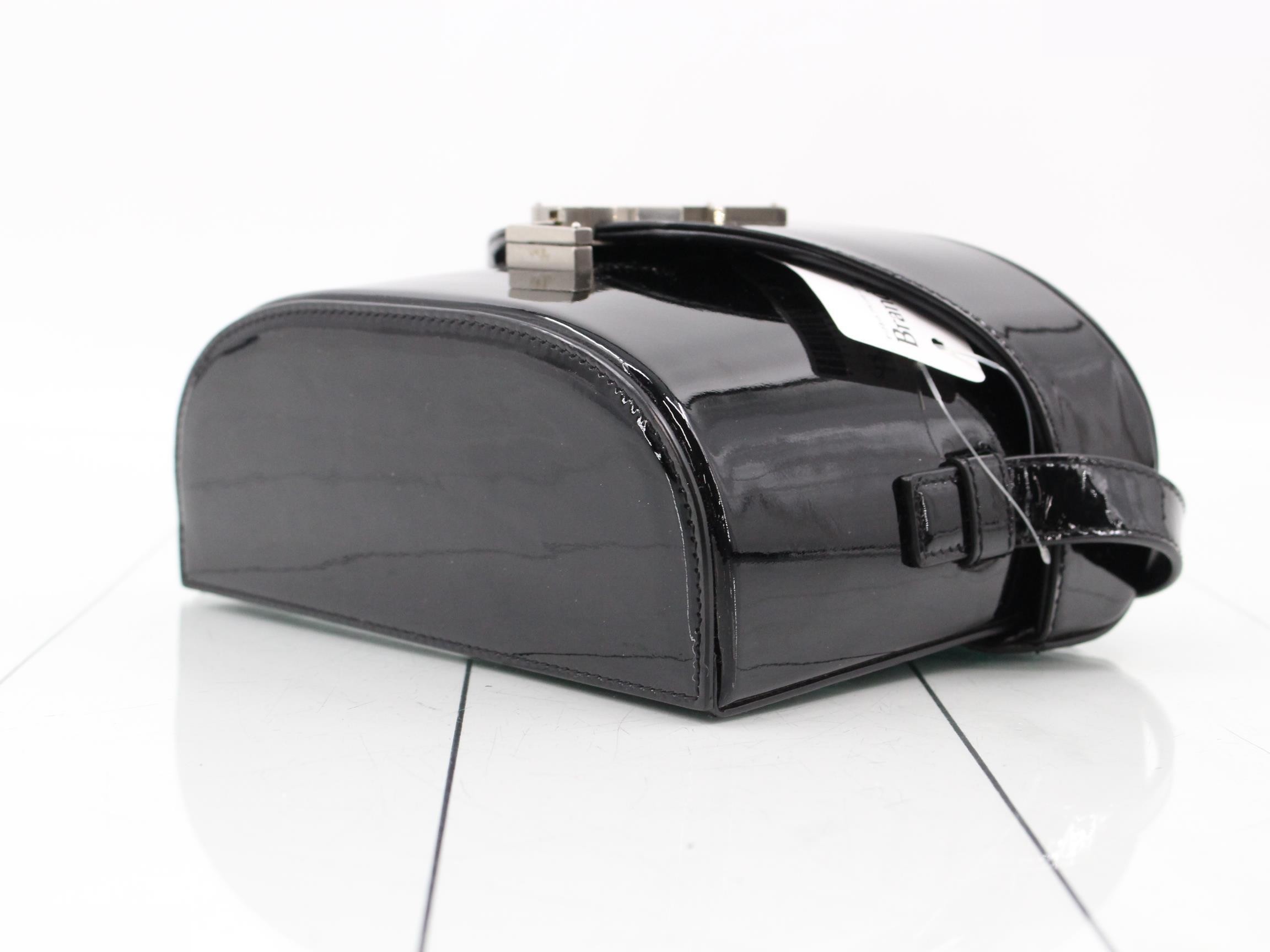 Shoulder bag, patent leather, black — view 6