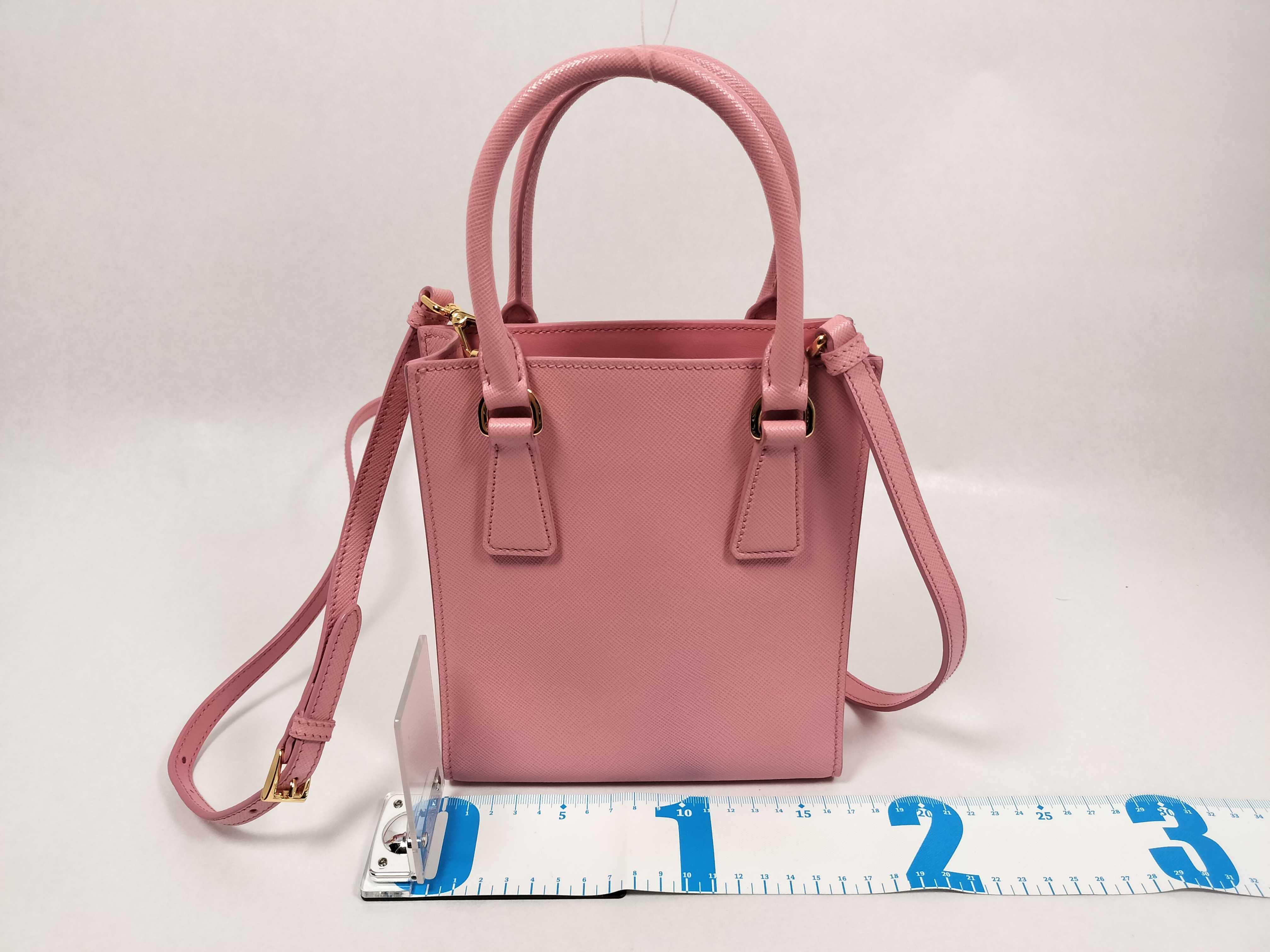 Saffiano 2-Way Tote Bag 1BA358 Pink Handbag Shoulder Bag — view 2